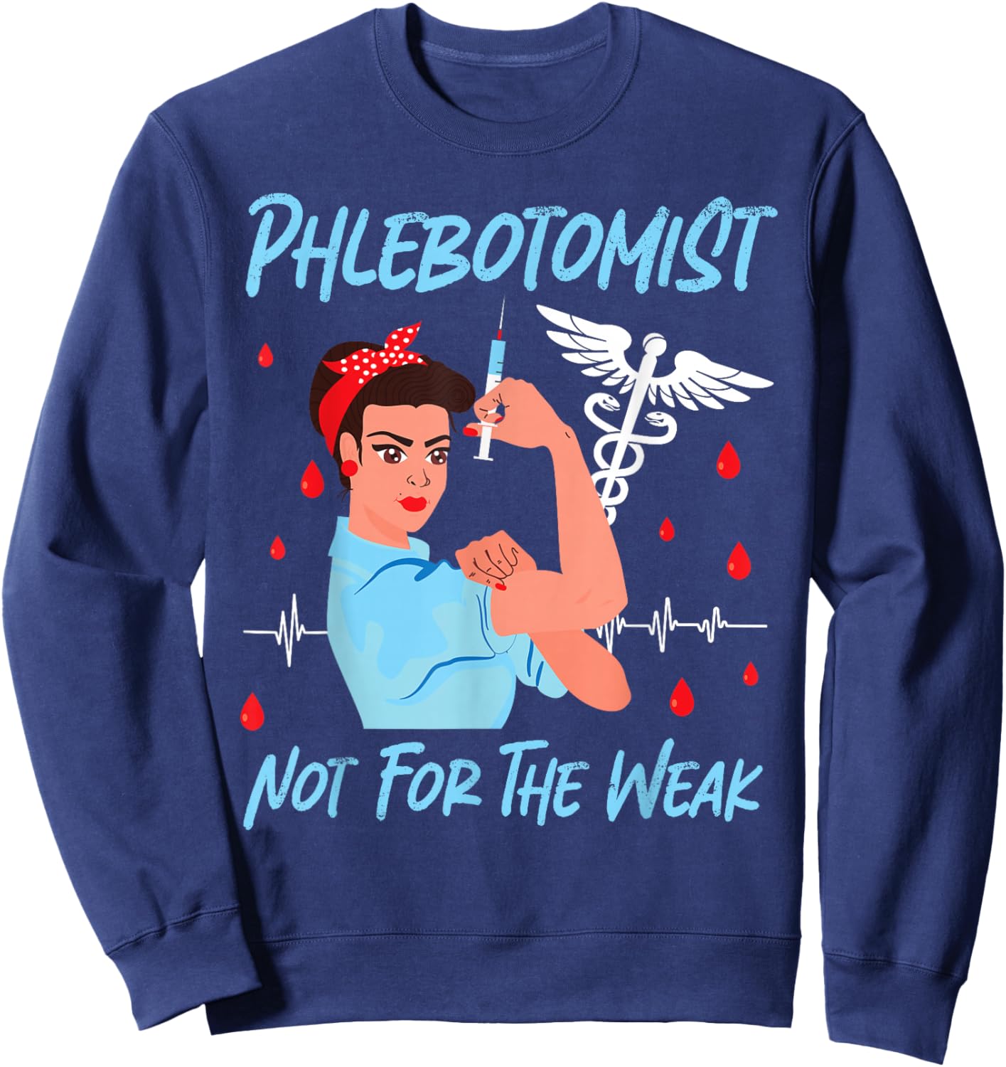Phlebotomist Tech Technician Sweatshirt - Sweatshirt | Navy