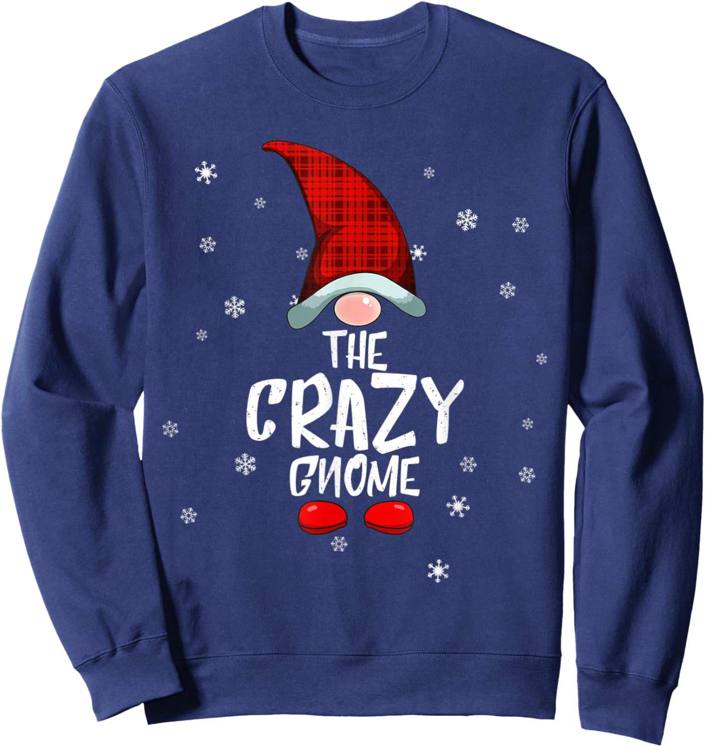 The Crazy Gnome Family Christmas Pajama Crazy Gnome Sweatshirt - Sweatshirt | Navy