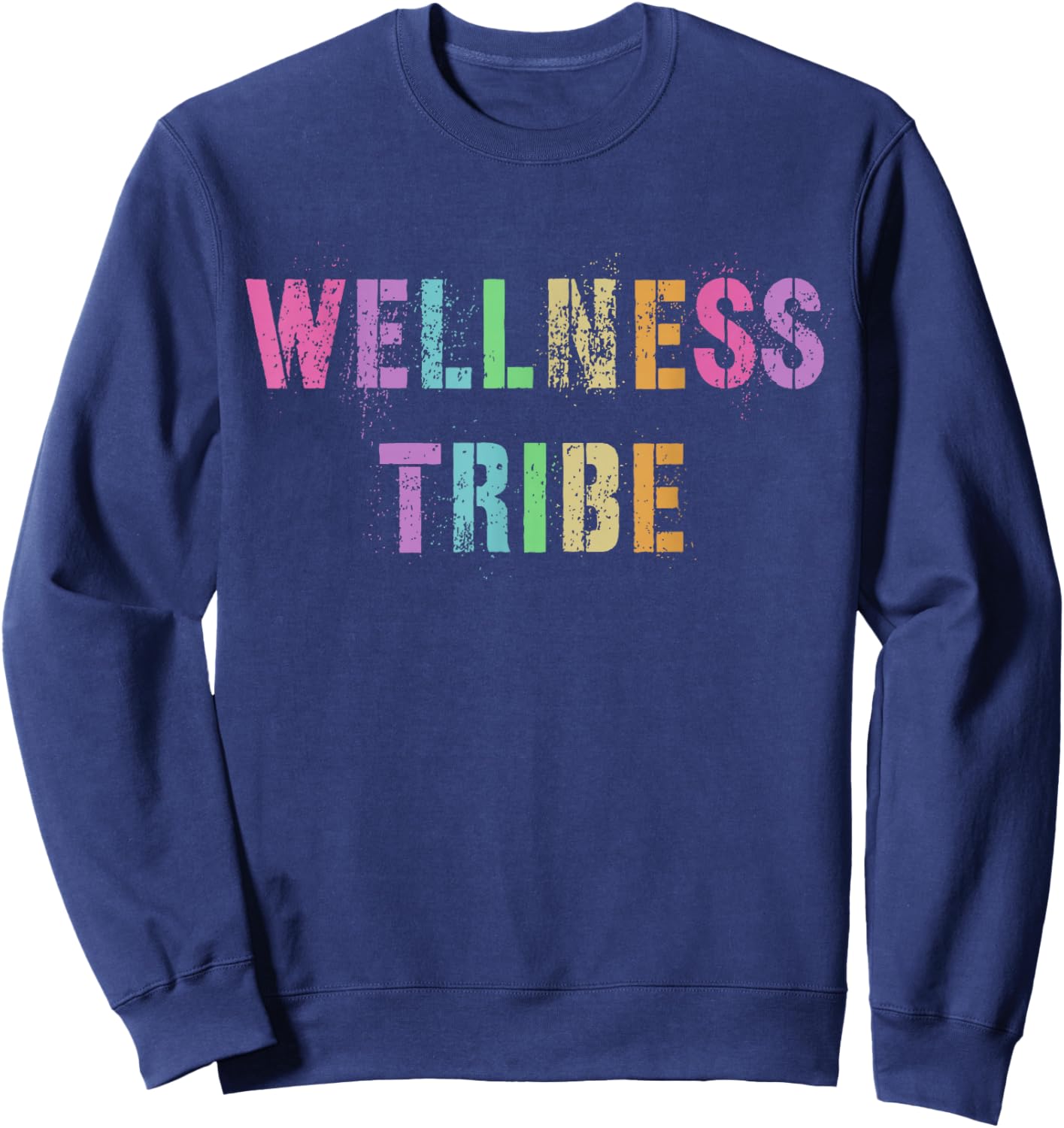 WELLNESS TRIBE Health Trainer Fitness Rockstar Crew Yoga Mom Sweatshirt - Sweatshirt | Navy