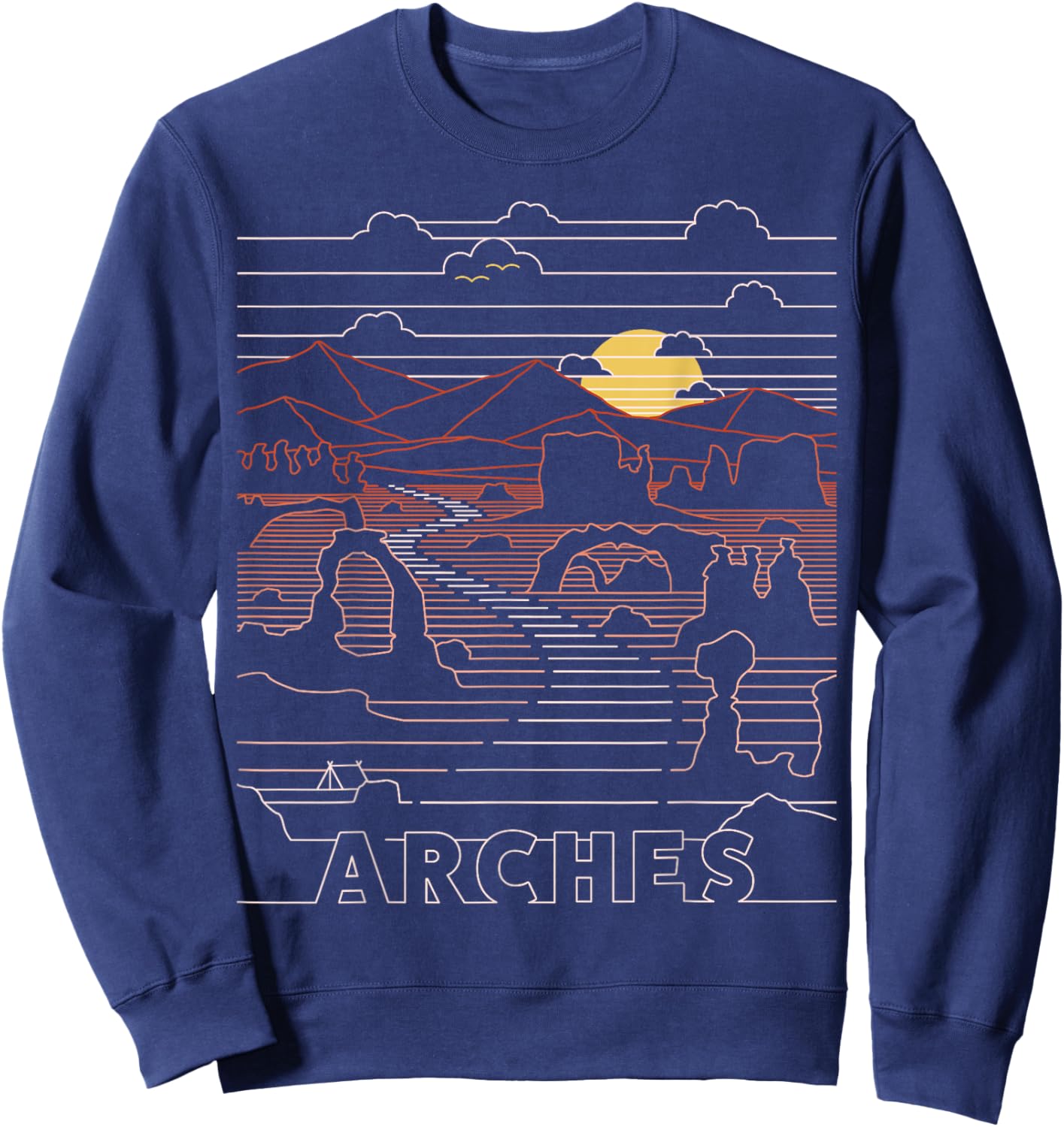 Vintage Retro Arches National Park - Delicate Arch Moab Utah Sweatshirt - Sweatshirt | Navy