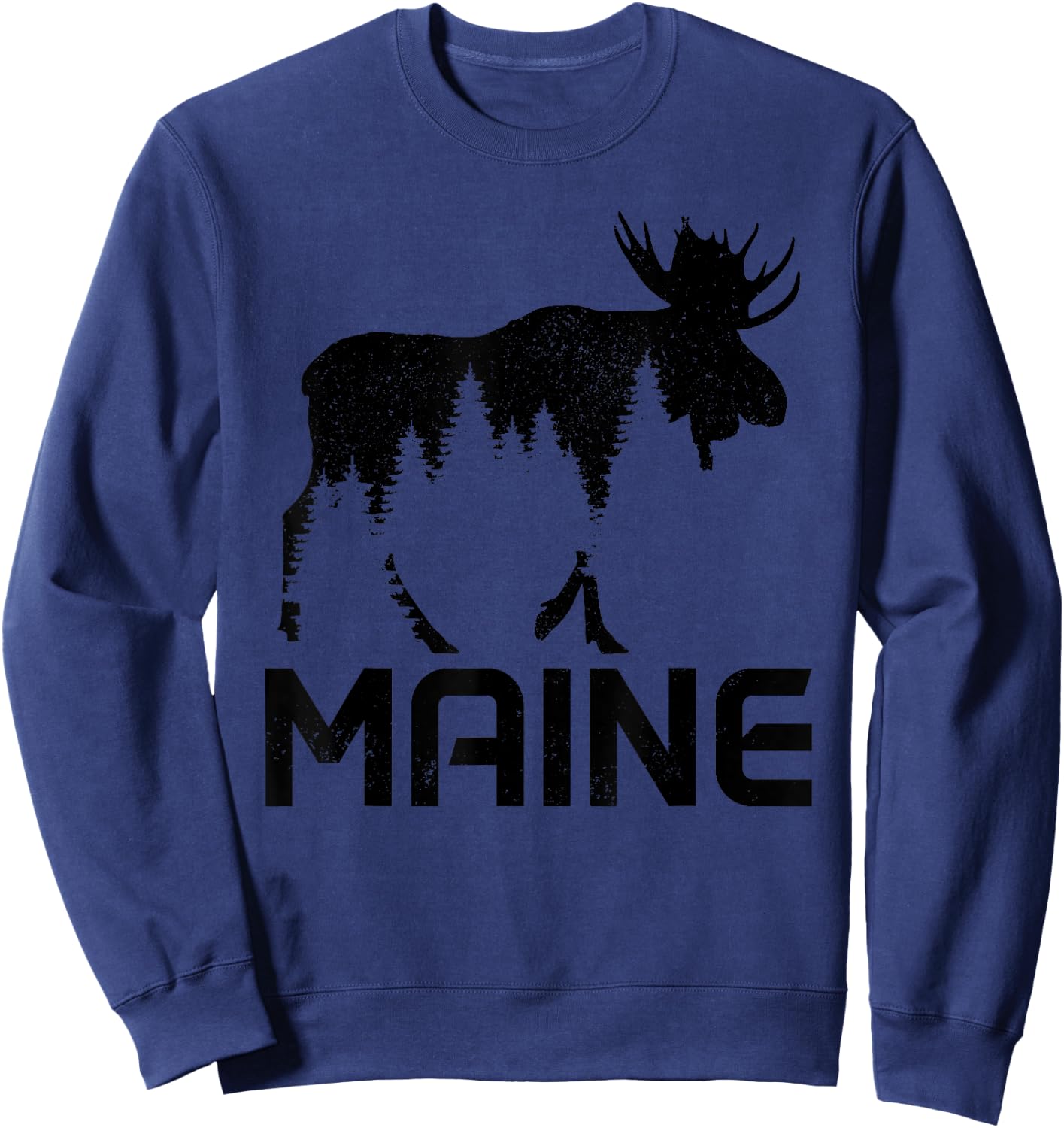 Maine Vintage Moose Souvenir Sweatshirt - Sweatshirt | Navy