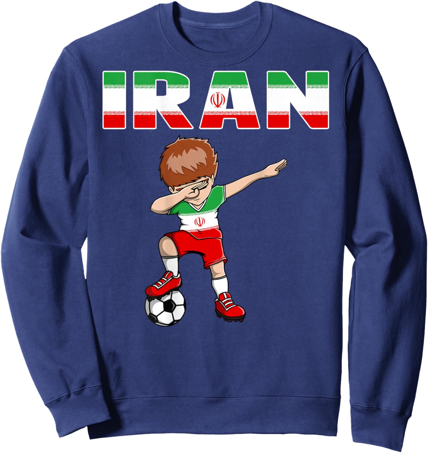 Dabbing Soccer Boy Iran Soccer Fans Jersey Iranian Football Sweatshirt - Sweatshirt | Navy