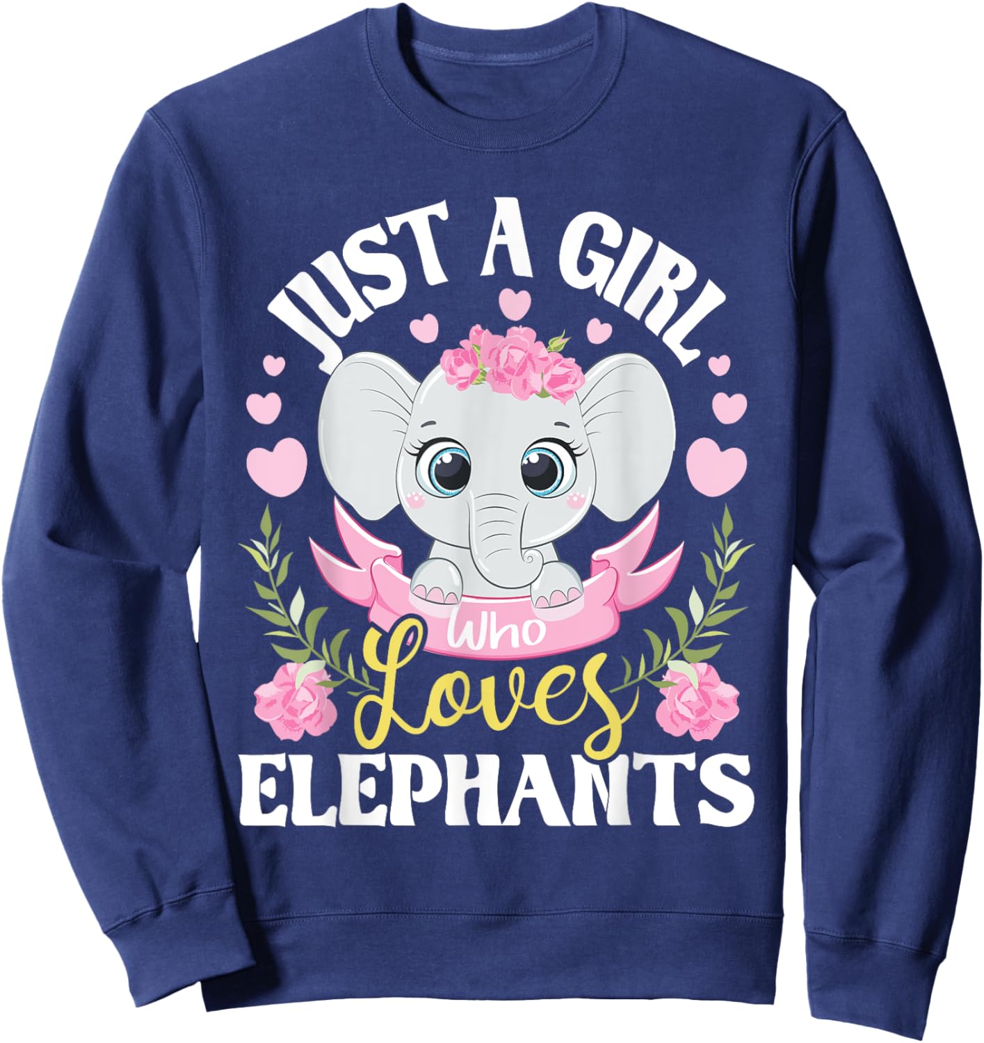 Just A Girl Who Loves Elephants - Elephant Lover Zookeeper Sweatshirt - Sweatshirt | Navy