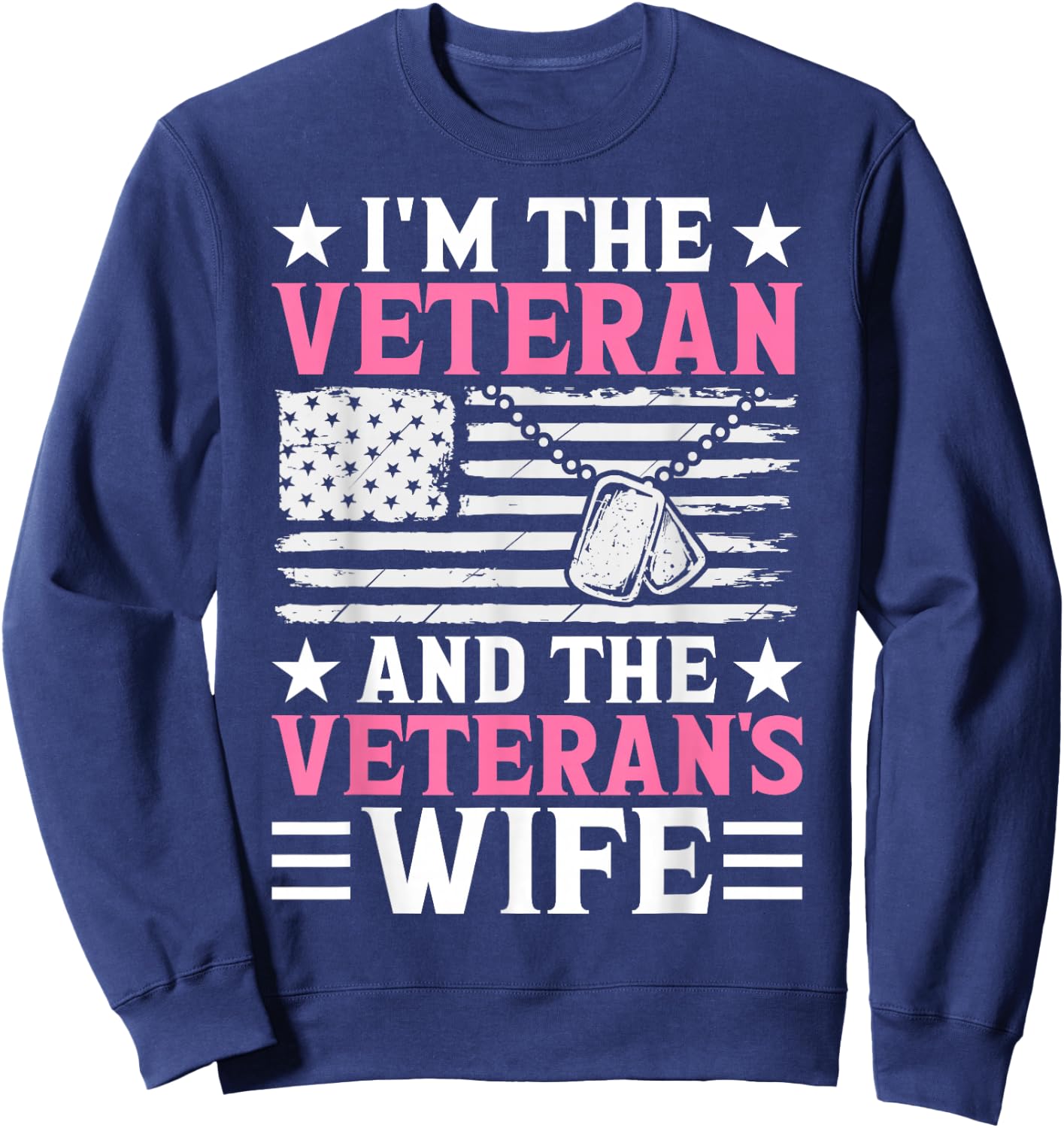 Female Veteran and Veteran's Wife Women Veteran Mom Grandma Sweatshirt - Sweatshirt | Navy