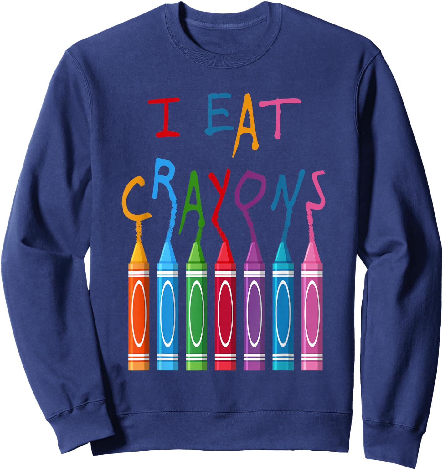 Independent Artists I Eat Crayons Military Humor Funny -Kids Black Retro Sweatshirt - Sweatshirt | Navy