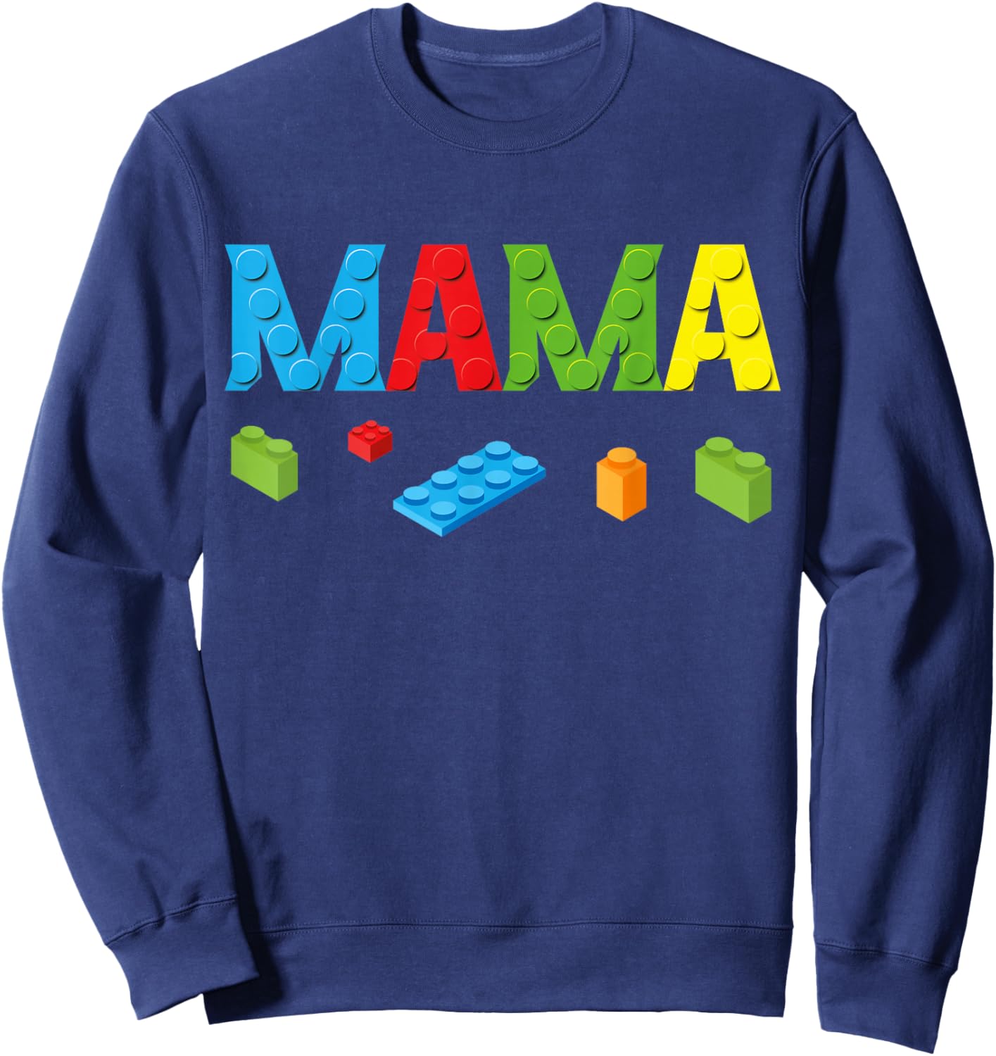 Mama Master Builder Building Bricks Blocks Family Set Small Sweatshirt - Sweatshirt | Navy