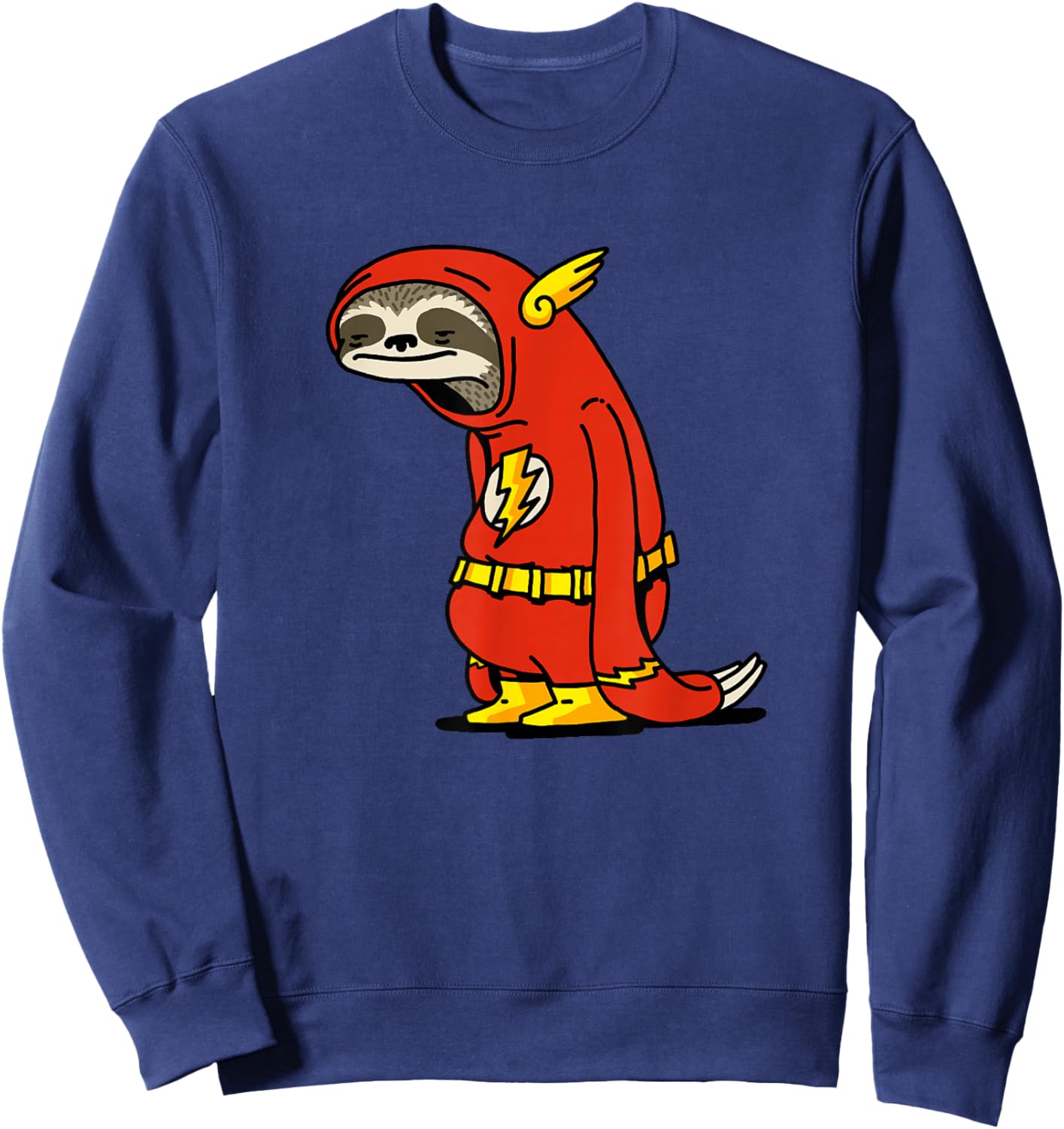 Funny Sloth Superhero Not Fast Not Furious Sloth Lover Sweatshirt - Sweatshirt | Navy