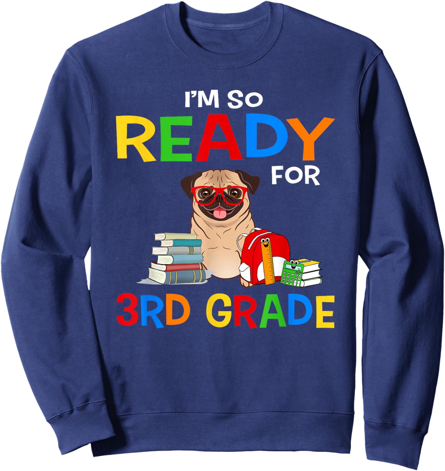 I'm So Ready For Dabbing 3rd Grade Dog Cute Back To School Men Women Kids Sweatshirt - Sweatshirt | Navy