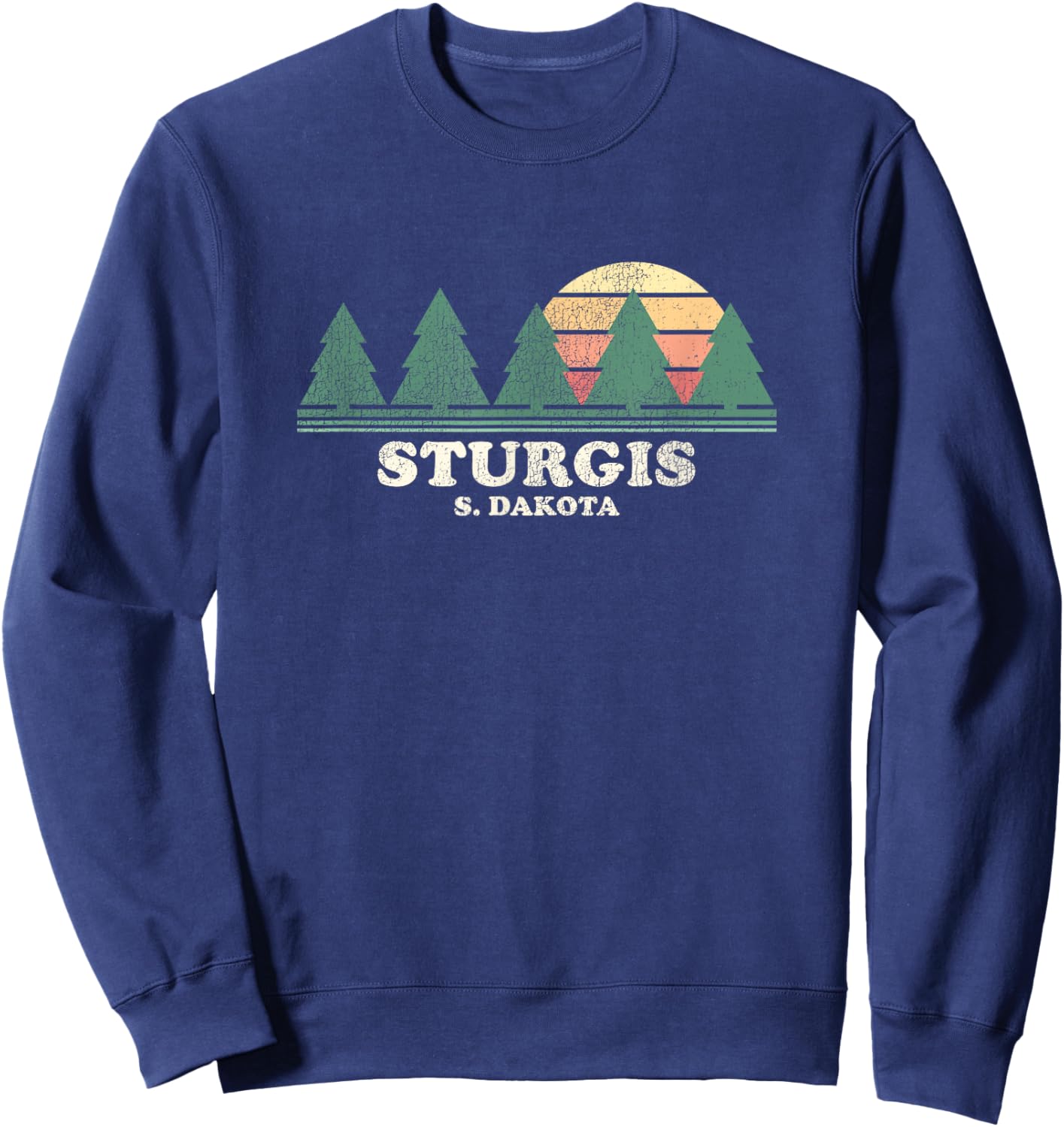 Sturgis SD Vintage Throwback Retro 70s Design Sweatshirt - Sweatshirt | Navy