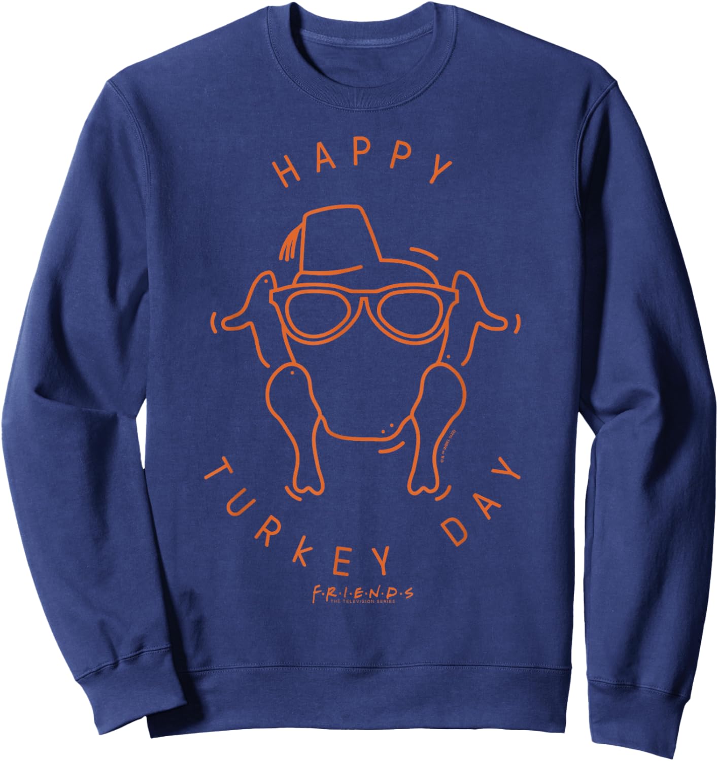 Friends Thanksgiving Happy Turkey Day Icon Sweatshirt - Sweatshirt | Navy