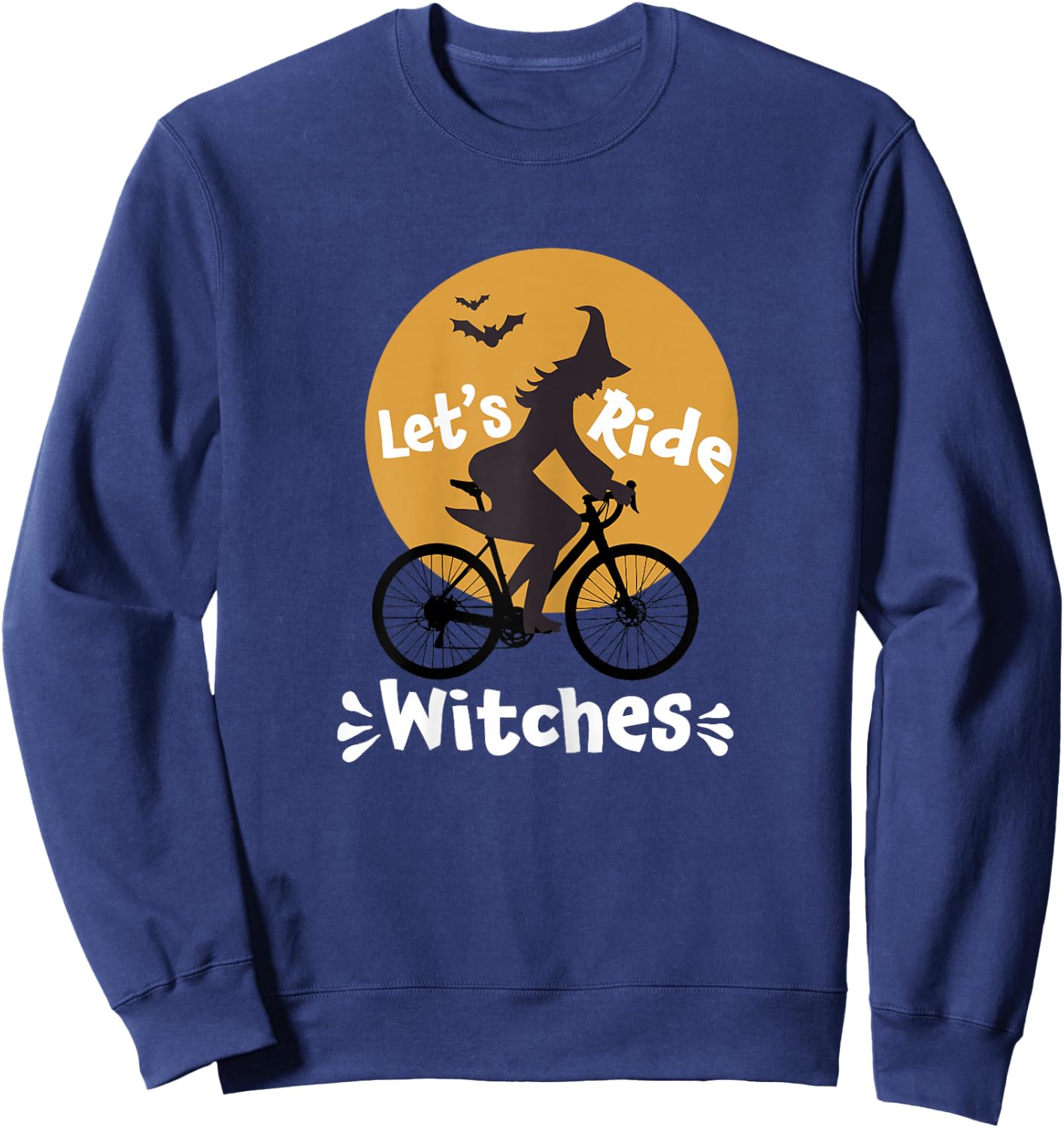 Let's Ride Witches - GRAVEL BIKE Ladies rides Moon Halloween Sweatshirt - Sweatshirt | Navy