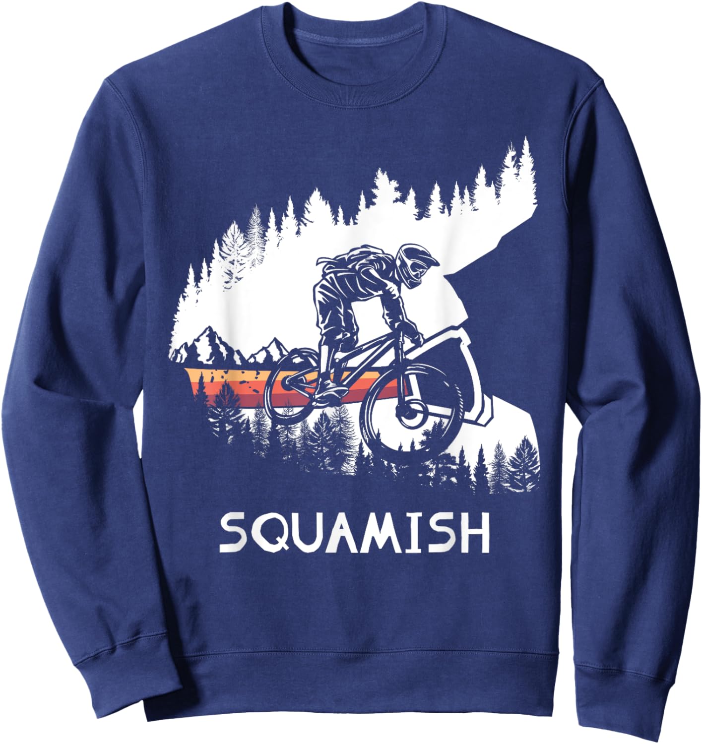 Squamish MTB Downhill Trail Biker British Columbia Sweatshirt - Sweatshirt | Navy