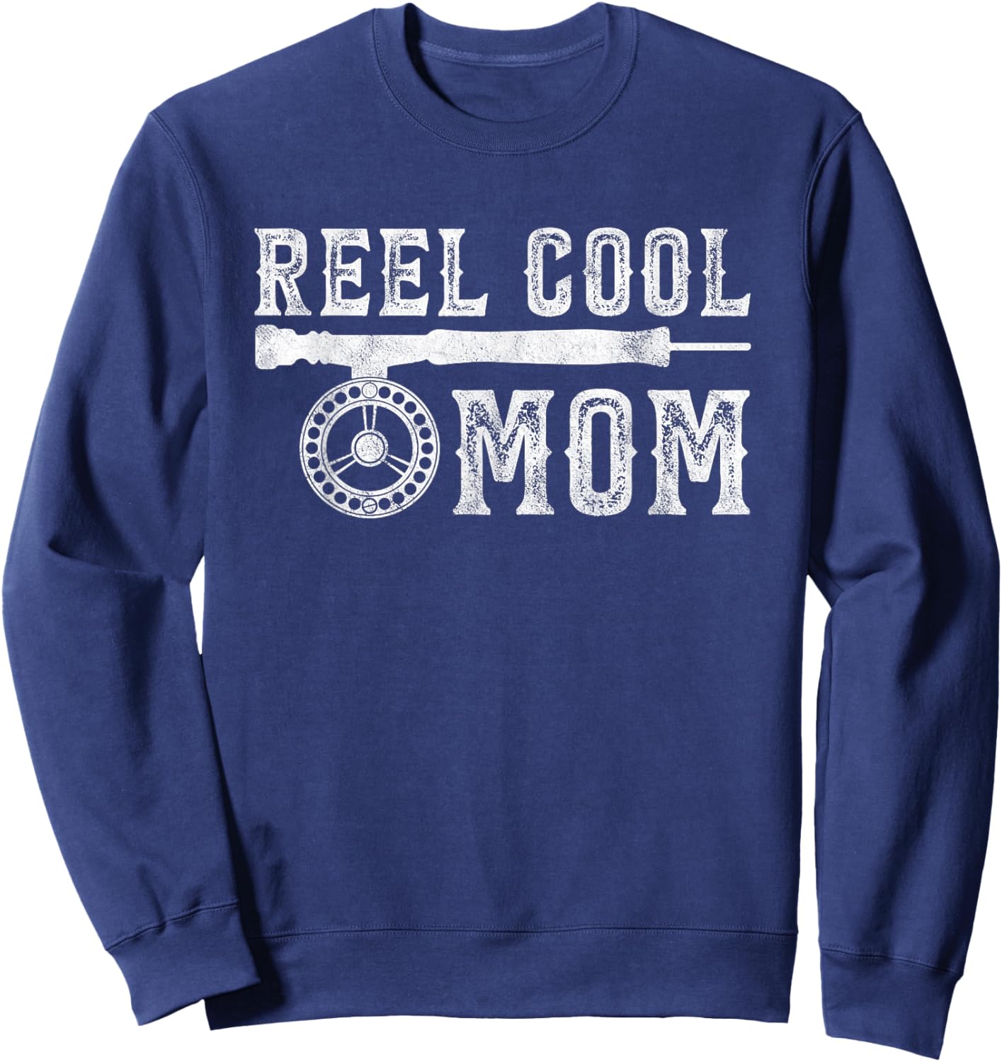 Reel Cool Fly Fishing Mom - Funny Mother Fisherman Joke Sweatshirt - Sweatshirt | Navy