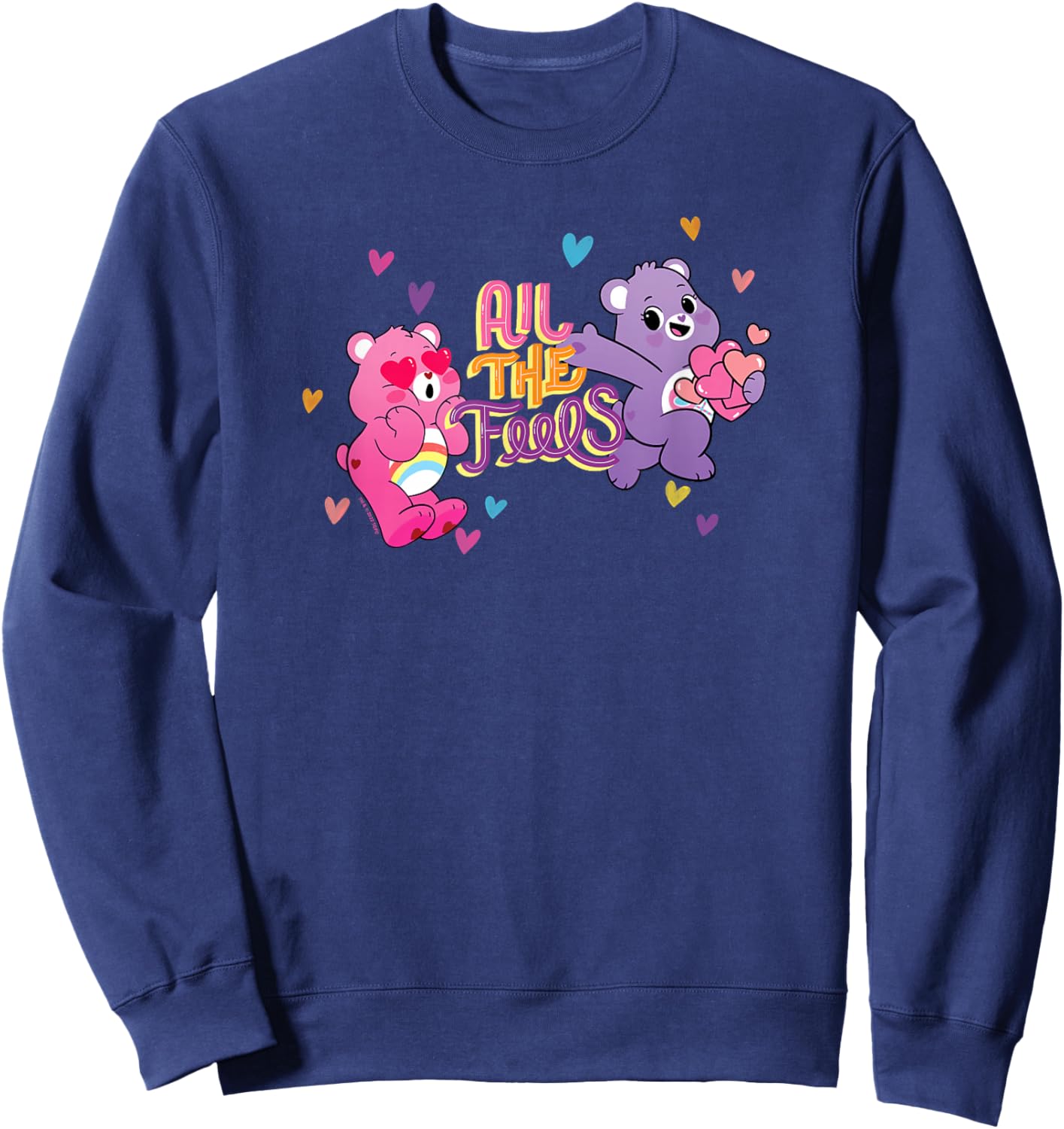 Care Bears Valentine's Day Cheer & Share Bear All The Feels Sweatshirt - Sweatshirt | Navy
