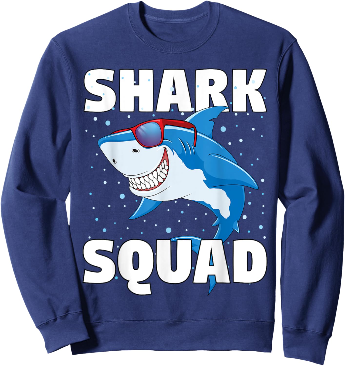 Shark Squad Shirt Boys Girls Shark Birthday Party Sweatshirt - Sweatshirt | Navy