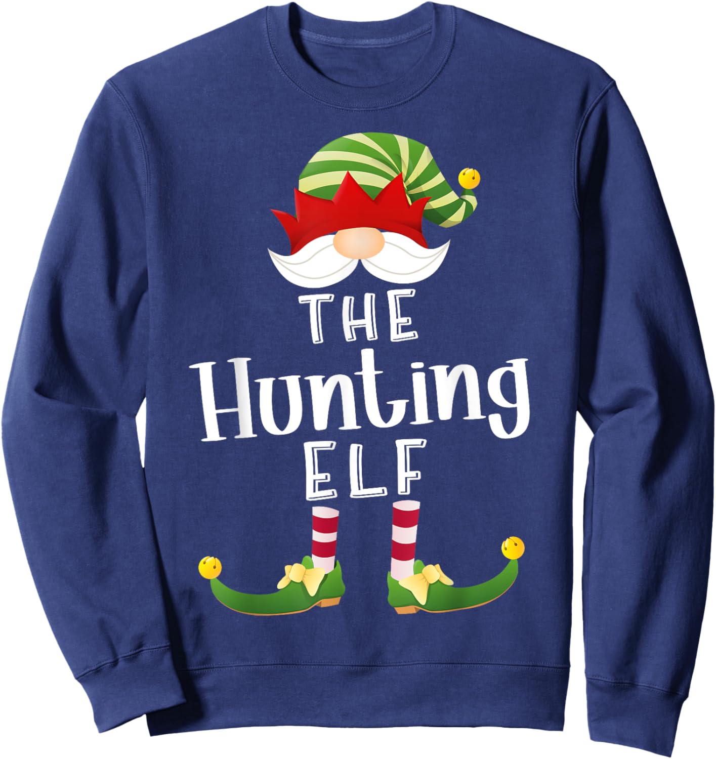 Hunting Elf Group Christmas Funny Pajama Party Sweatshirt - Sweatshirt | Navy