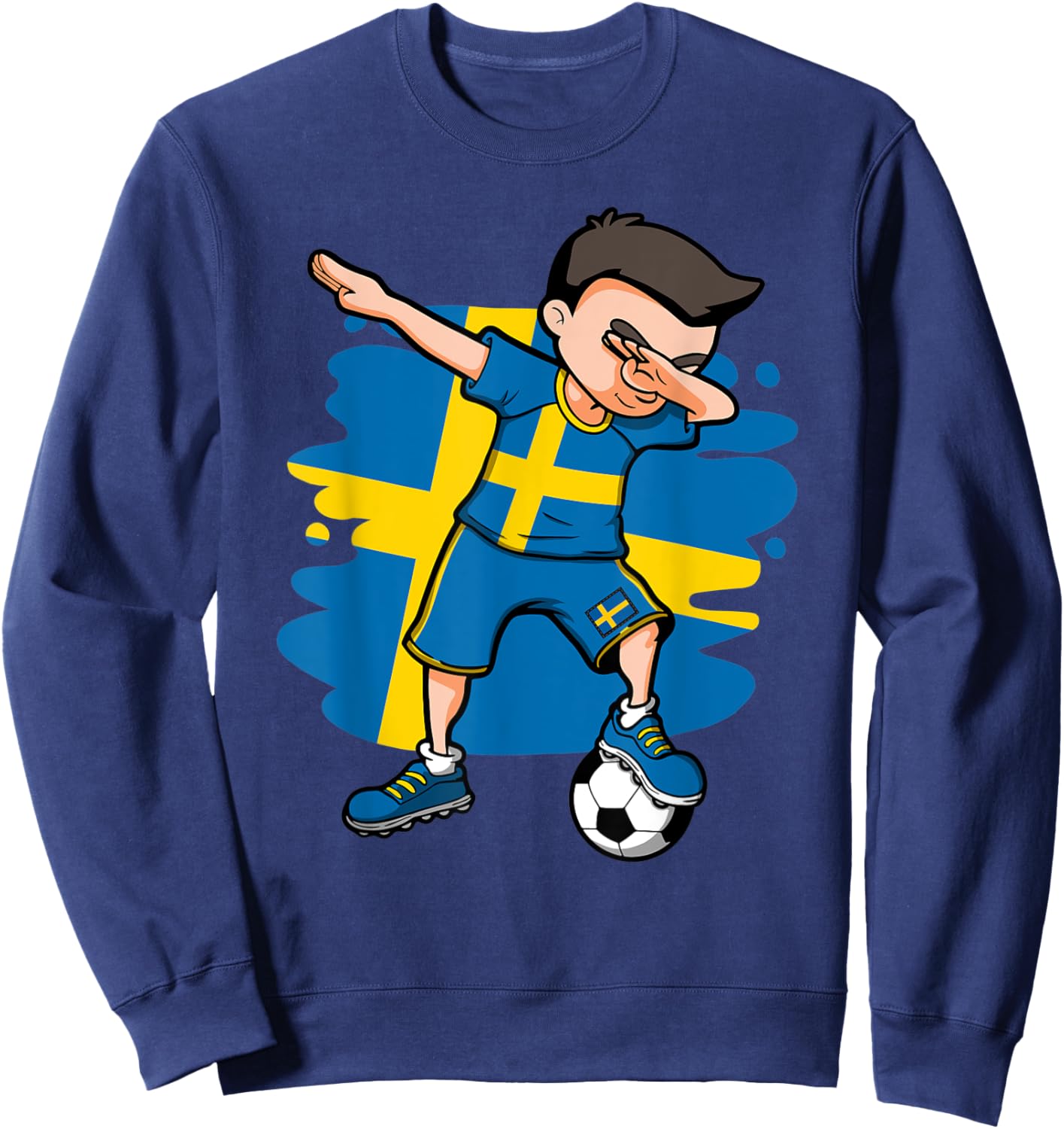 Dabbing Soccer Boy - Sweden Jersey Swedish Football Fans Sweatshirt - Sweatshirt | Navy