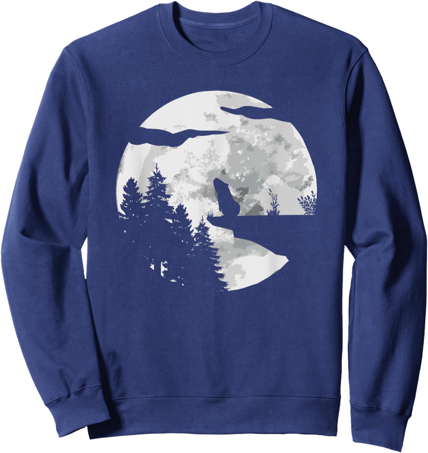 Guinea Pig Silhouette At Night With A Moon - Guinea Pig Sweatshirt - Sweatshirt | Navy