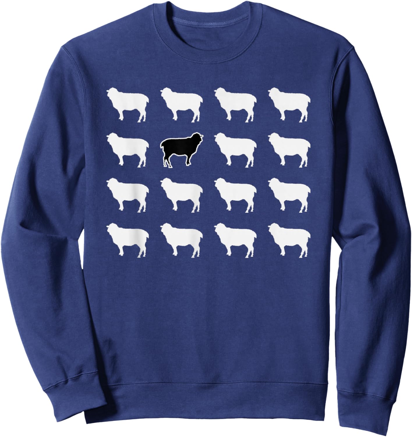 White and 1 Black Sheep, Funny, Jokes, Sarcastic Sayings Sweatshirt - Sweatshirt | Navy