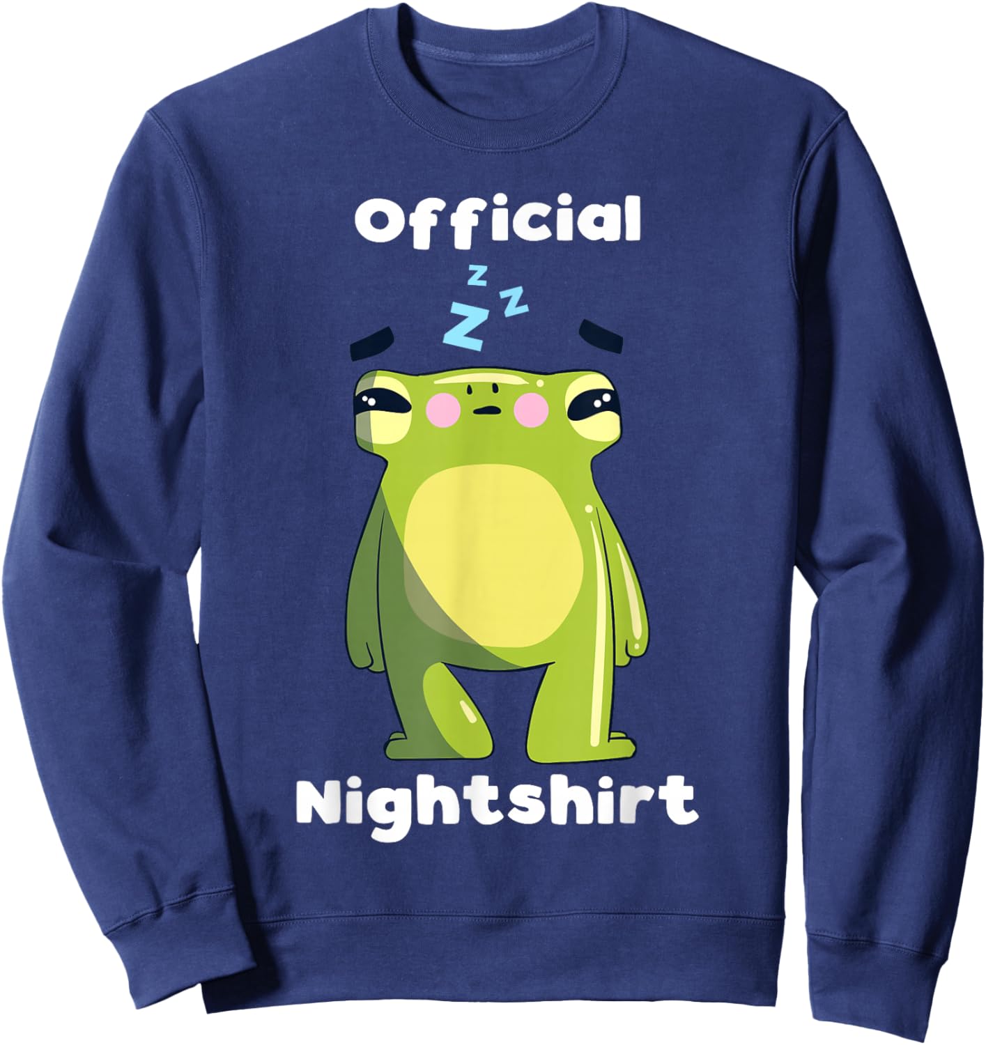 Cute Frog Sleepshirt Nightwear Nightshirt Sleep Pajama Sweatshirt - Sweatshirt | Navy