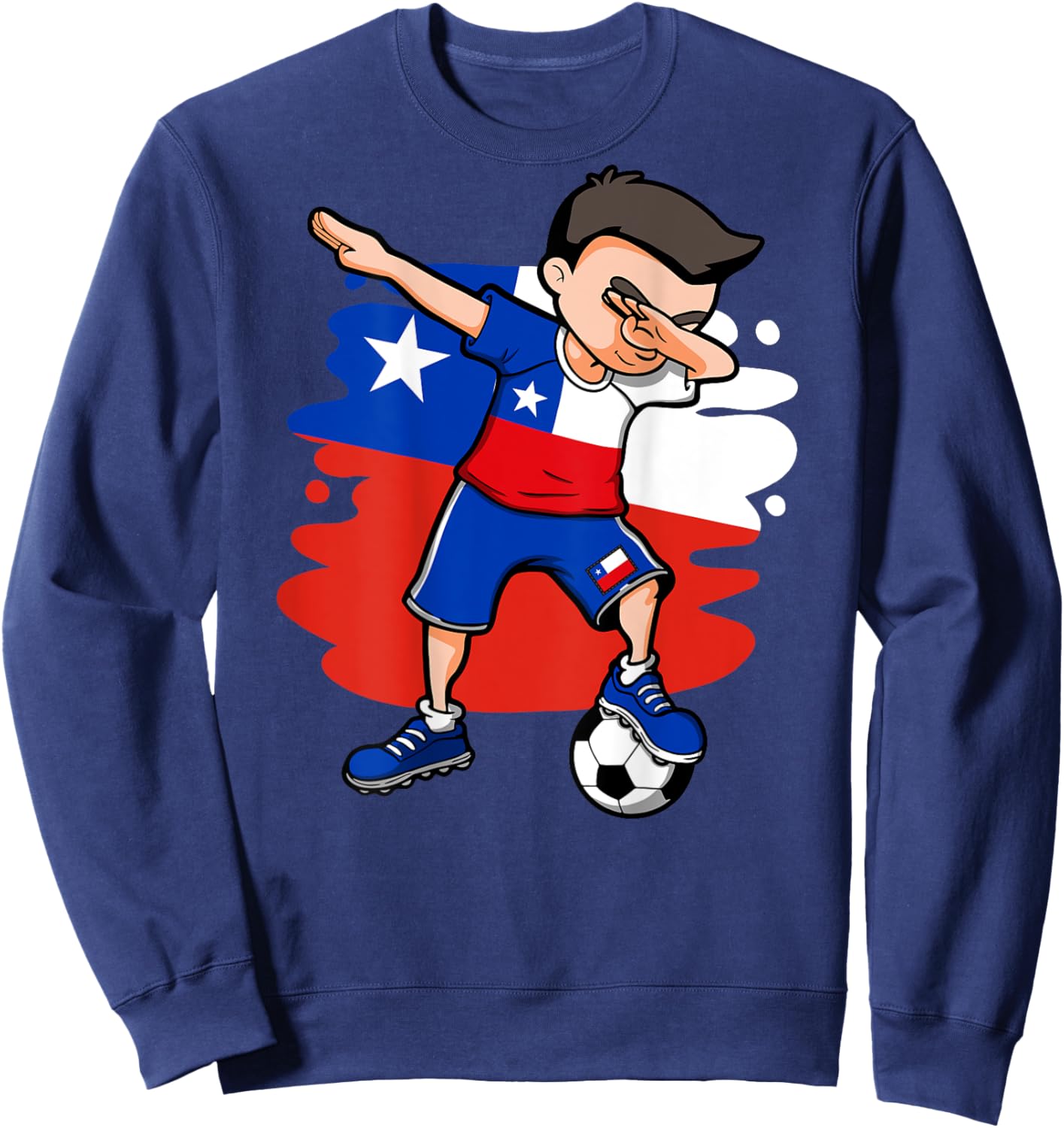 Dabbing Soccer Boy - Chile Jersey Chilean Football Lovers Sweatshirt - Sweatshirt | Navy