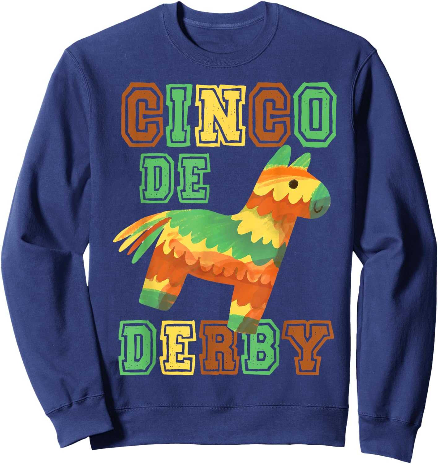 Funny Horse Racing Vintage Cinco De Derby KY Derby Horse Sweatshirt - Sweatshirt | Navy