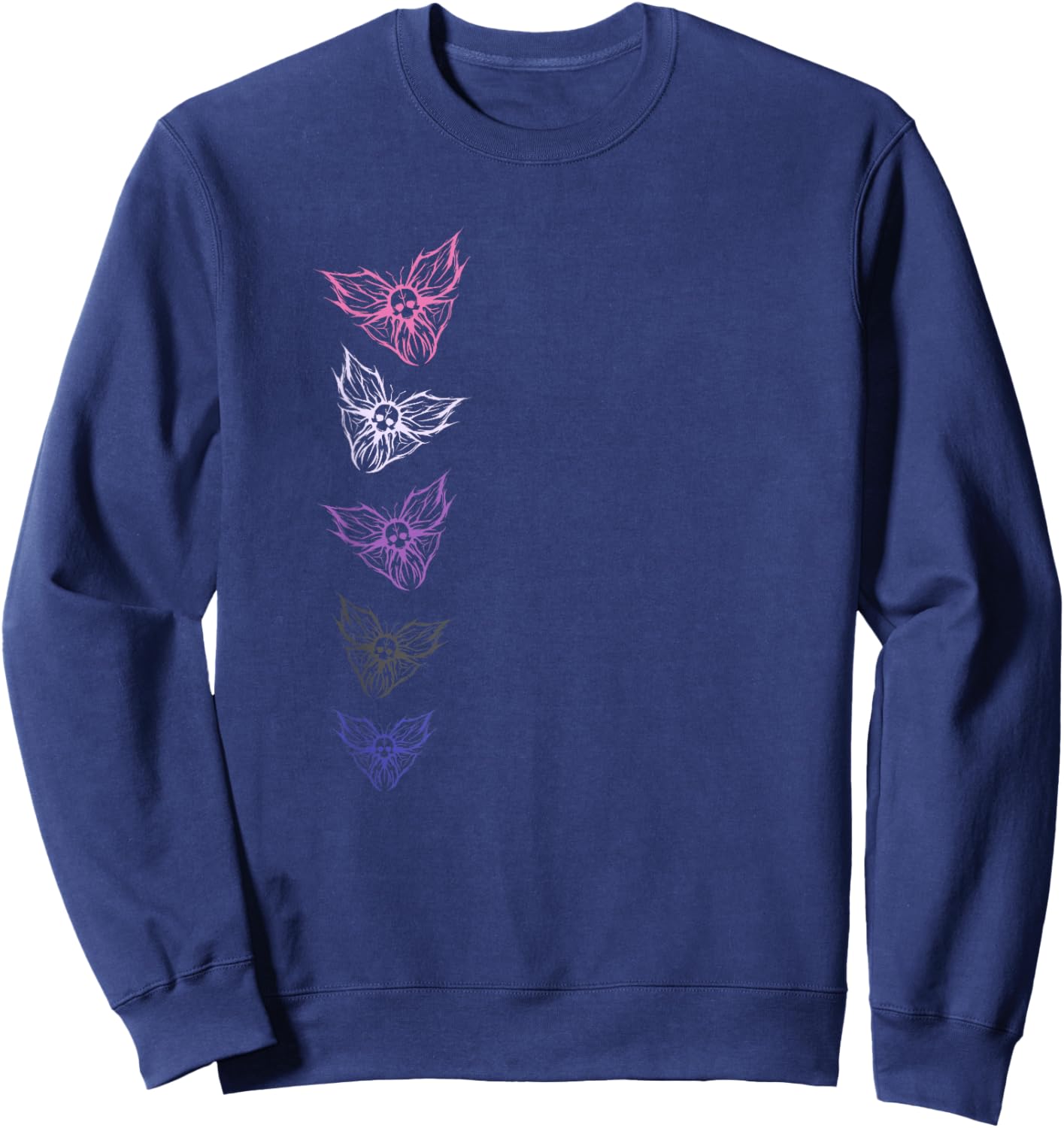 Subtle Genderfluid Pride Goth Butterfly, Non Binary Flag Sweatshirt - Sweatshirt | Navy