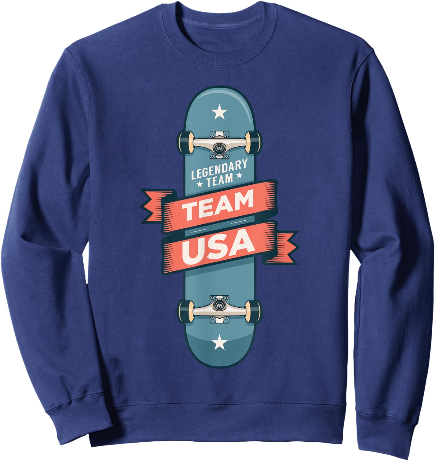 Skateboarding USA Support the Team Shirt USA Flag Skateboard Sweatshirt - Sweatshirt | Navy