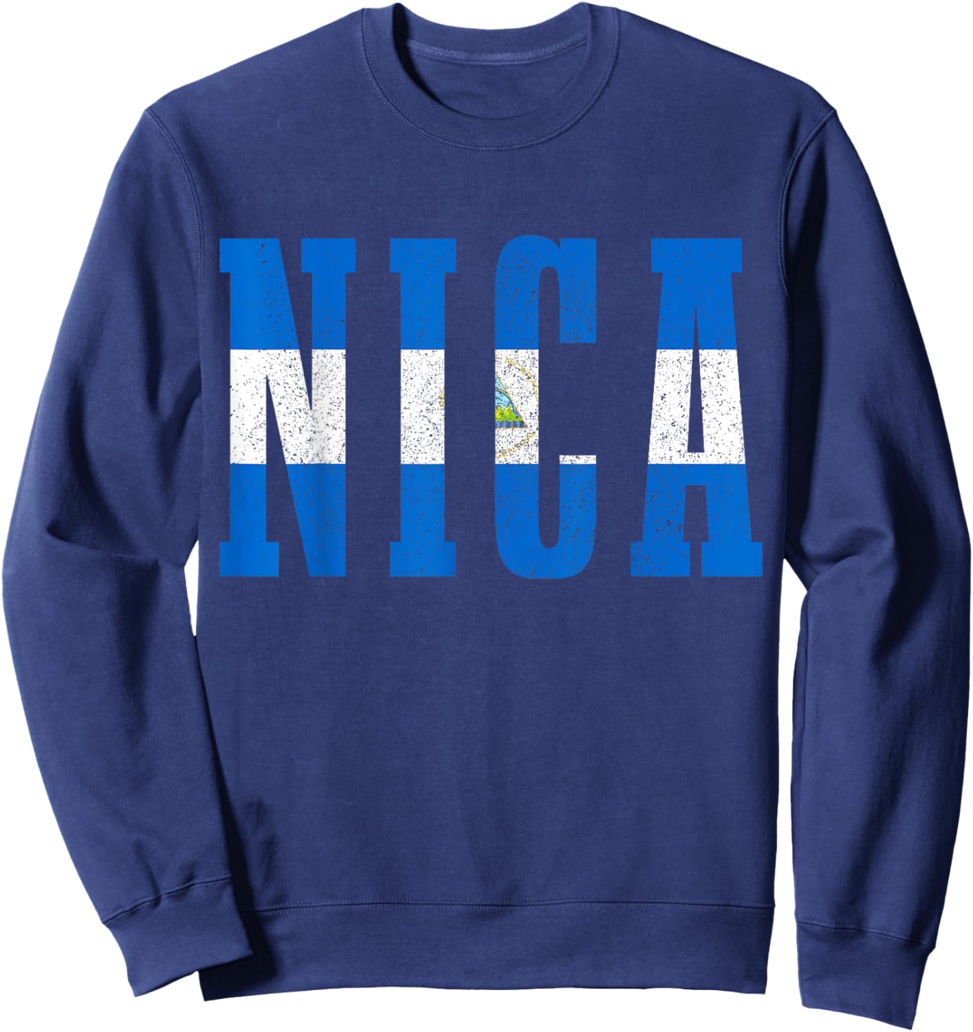 Nicaragua Flag Vintage Souvenir Sweatshirt - Sweatshirt | Navy