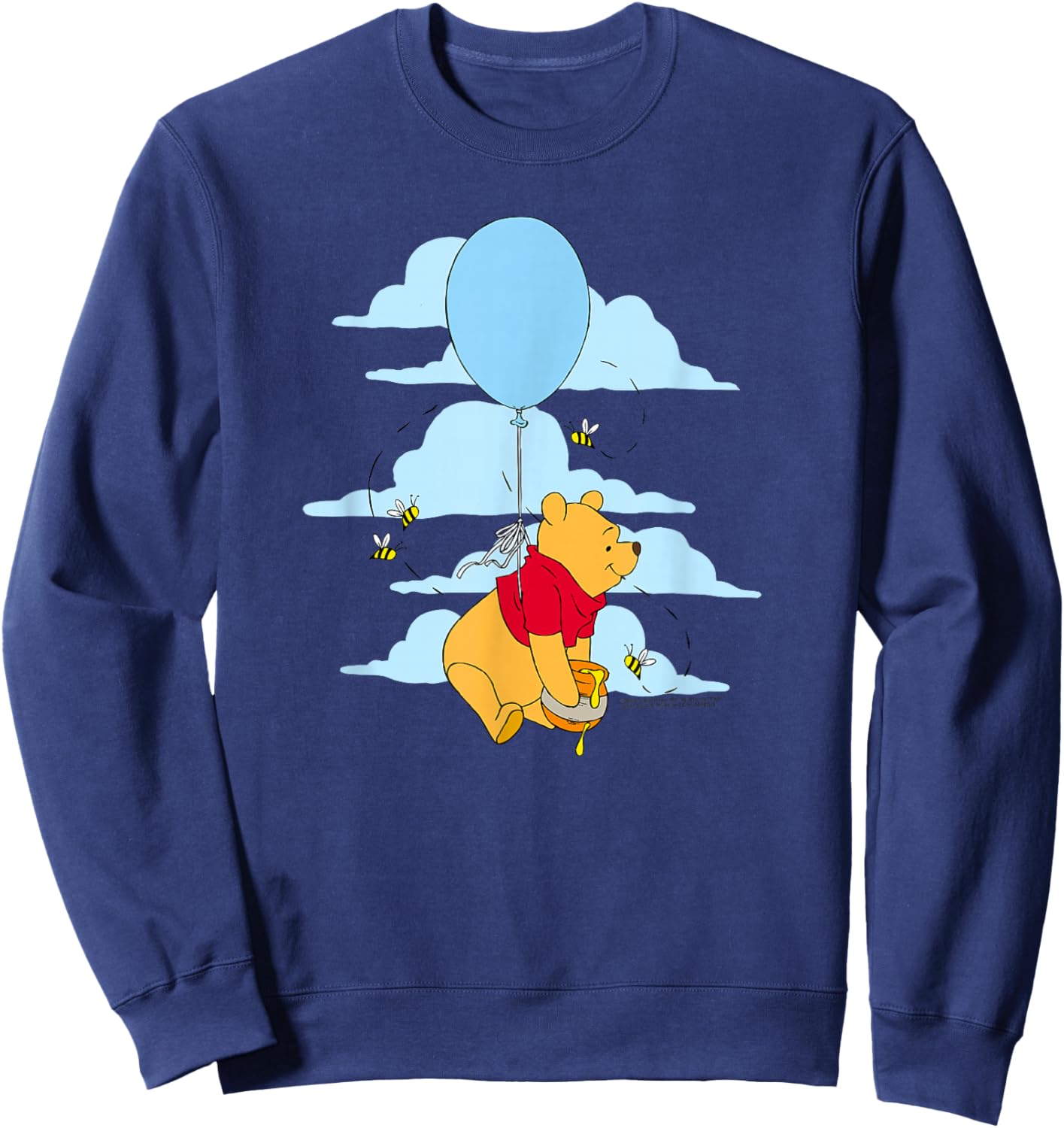 Disney Winnie The Pooh Floating Balloon Honey Pot Poster Sweatshirt - Sweatshirt | Navy