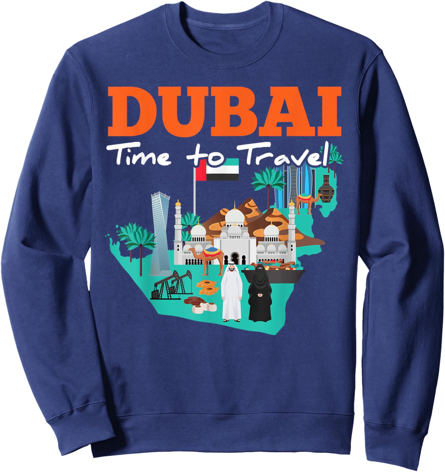 Dubai Time To Travel Sweatshirt - Sweatshirt | Navy