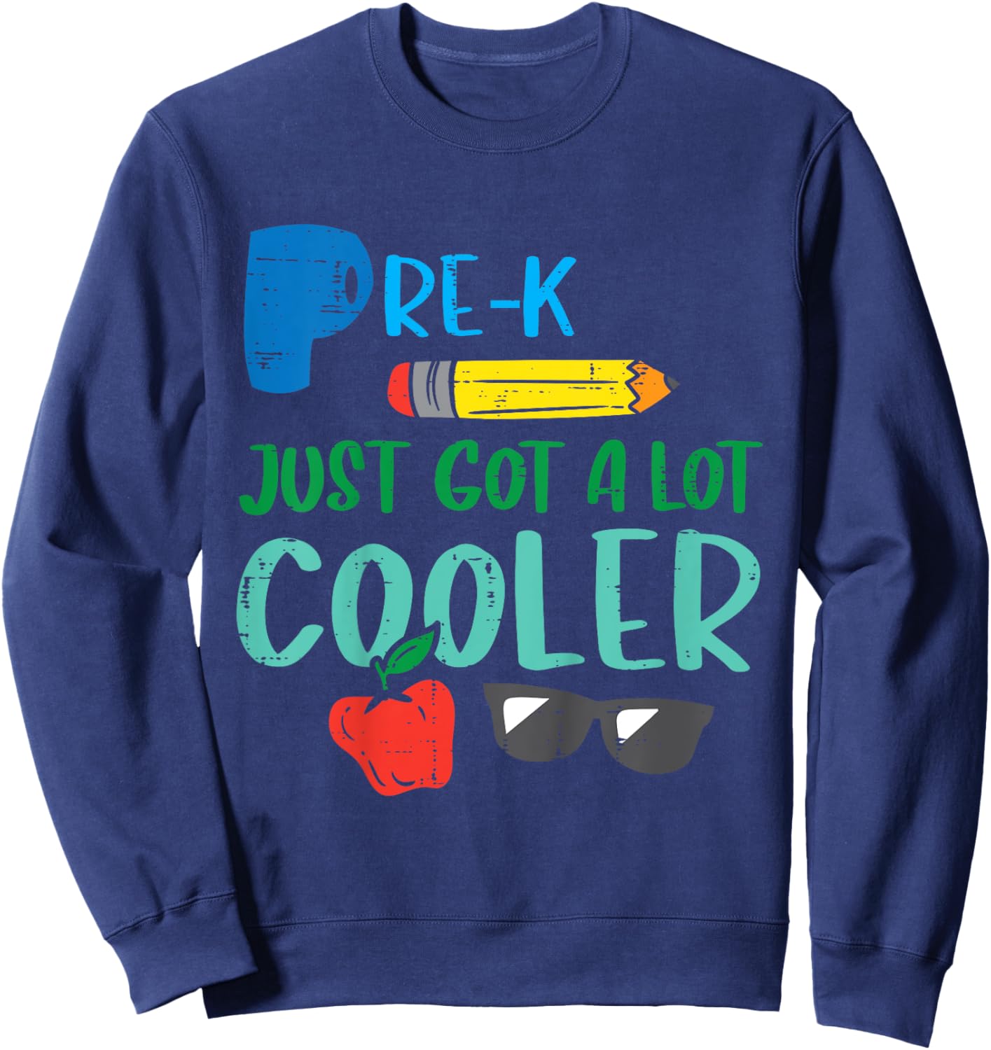 Kids Pre K Just Got Cooler First Day Of Prek Pre Kindergarten Boy Sweatshirt - Sweatshirt | Navy