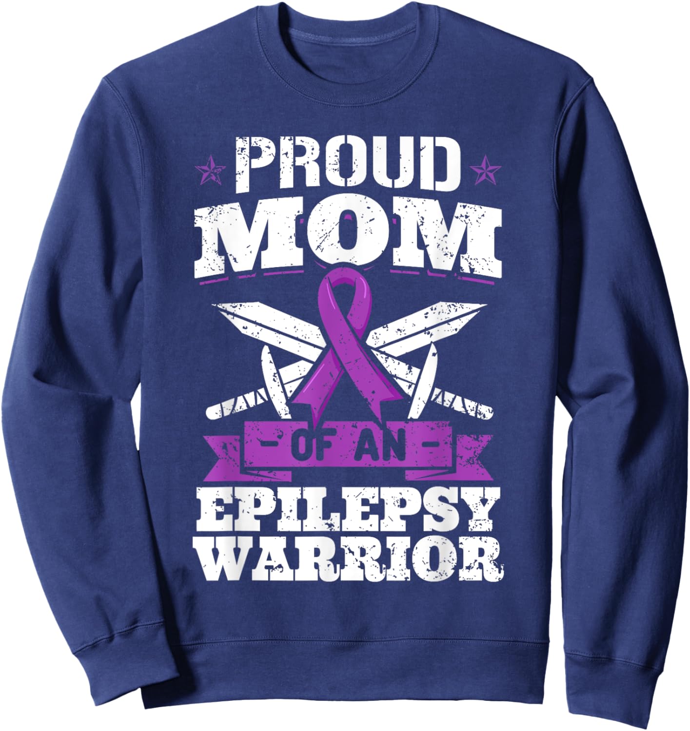 Epilepsy Warrior Mom Epileptic Seizure Disorder Advocate Sweatshirt - Sweatshirt | Navy