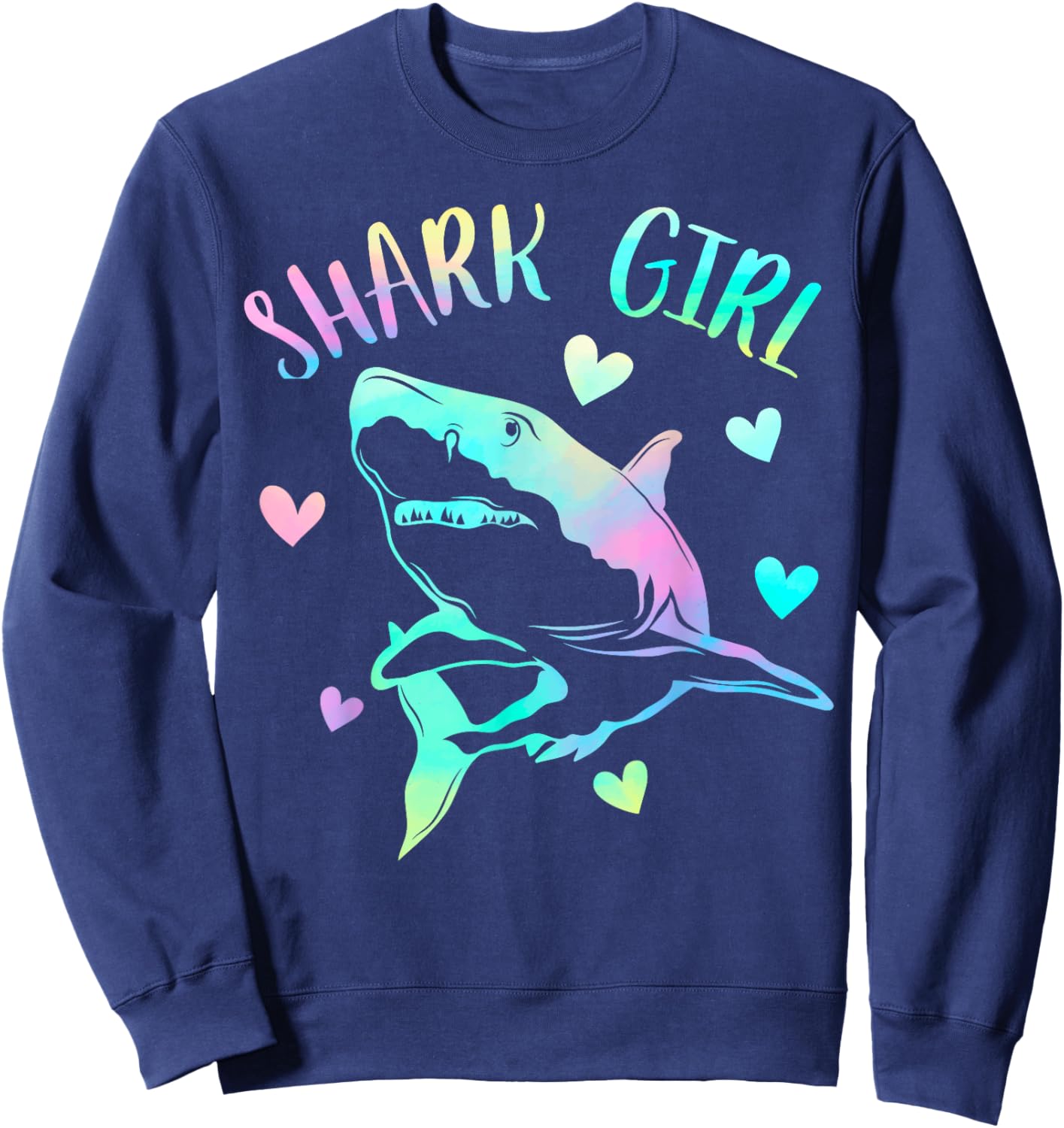 Shark Girl - Just a Girl Who Loves Sharks Lover Girls Themed Sweatshirt - Sweatshirt | Navy