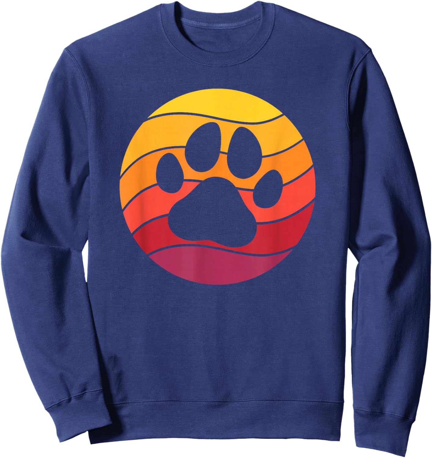 Dog Paw Retro Style Vintage Sweatshirt - Sweatshirt | Navy