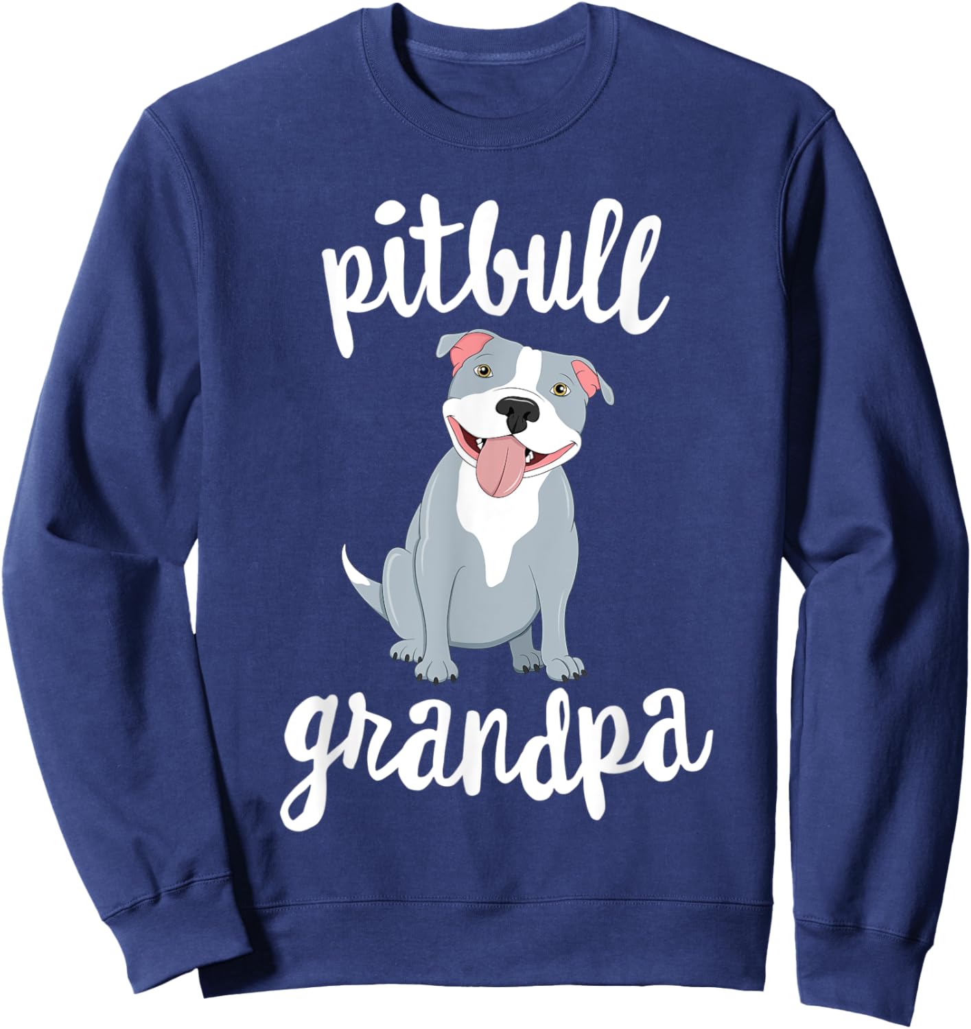 Pitbull Grandpa Pawpa Dog Grandparents Grand Paw Men Women Kids Sweatshirt - Sweatshirt | Navy