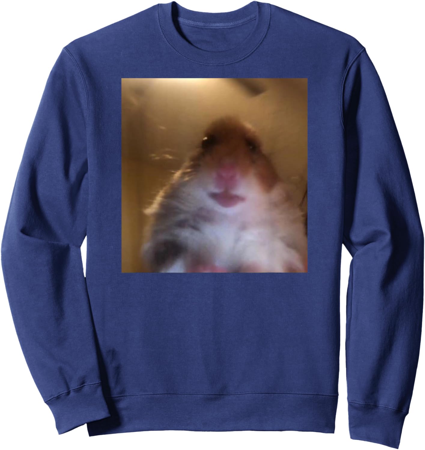 Hamster stares into the front camera I Internet Hamster Meme Sweatshirt - Sweatshirt | Navy