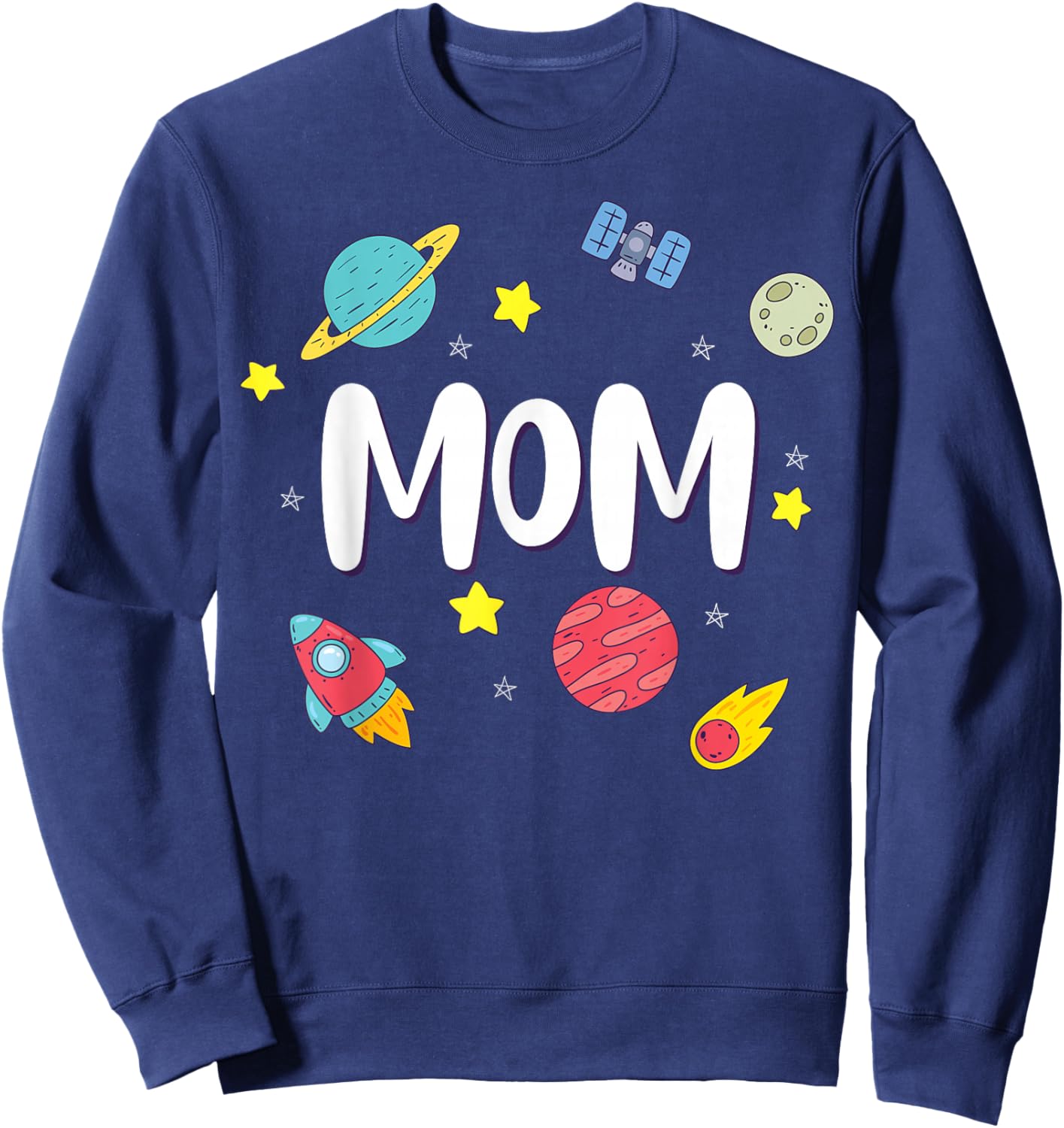 Mom Outer Space Galaxy Birthday Sweatshirt - Sweatshirt | Navy