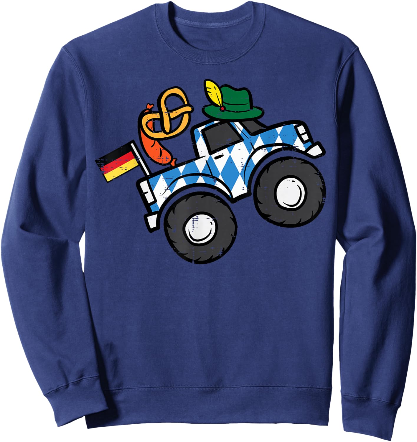 Oktoberfest Monster Truck German Boys Kids Toddler Youth Men Sweatshirt - Sweatshirt | Navy