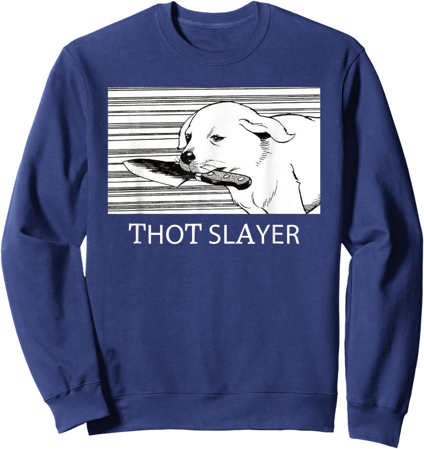 Funny Thot Slayer Apparel Love Dog Sweatshirt - Sweatshirt | Navy