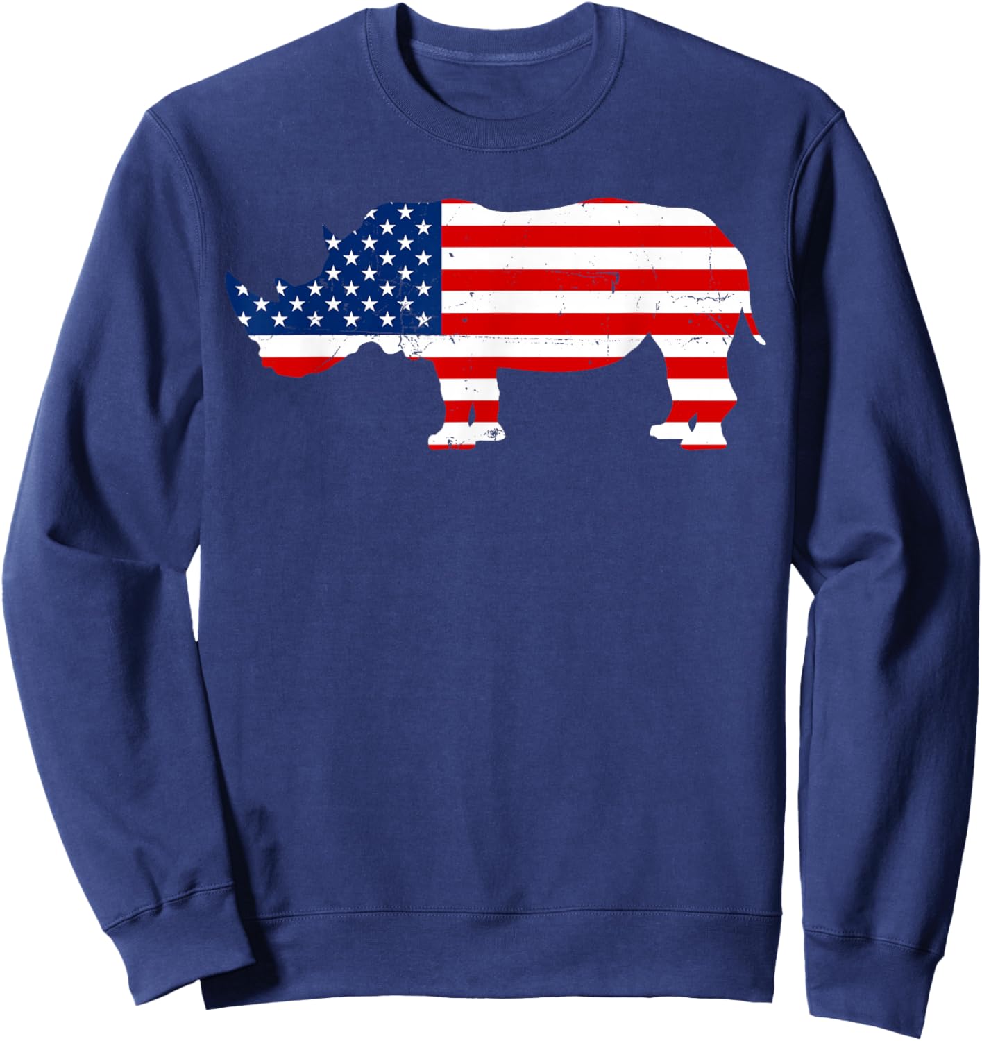 Rhino Lover Rhinoceros Horn Safari Wildlife Independence Day Sweatshirt - Sweatshirt | Navy