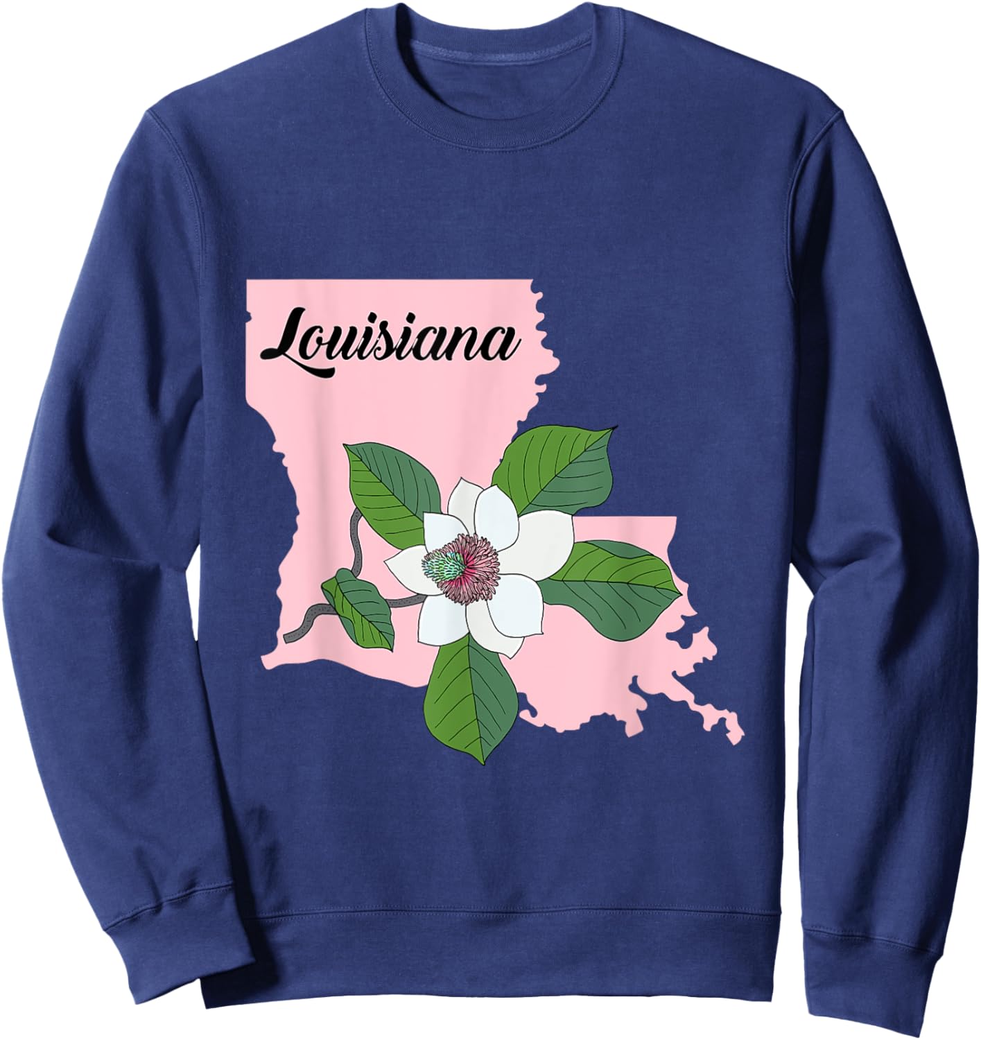 Louisiana Flower Magnolia Sweatshirt - Sweatshirt | Navy