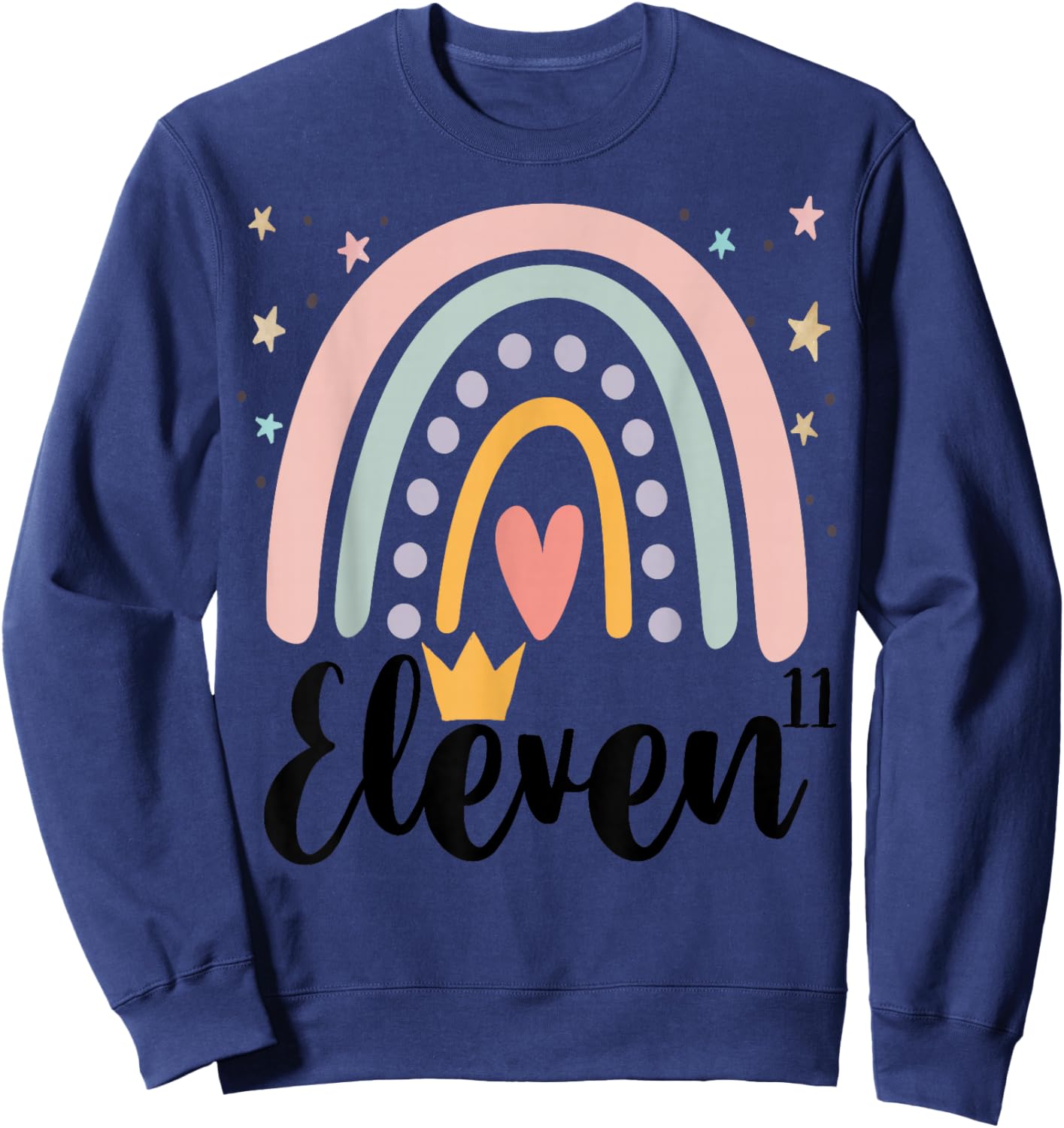 11 Year Birthday Rainbow Party Family 11 Year Old Sweatshirt - Sweatshirt | Navy