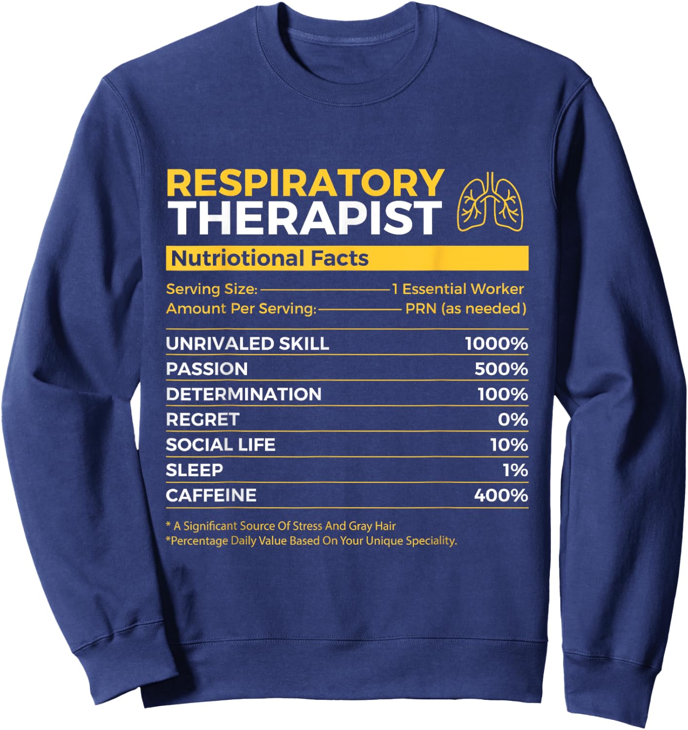 Respiratory Therapist - Lungs Respiratory Therapy Sweatshirt - Sweatshirt | Navy