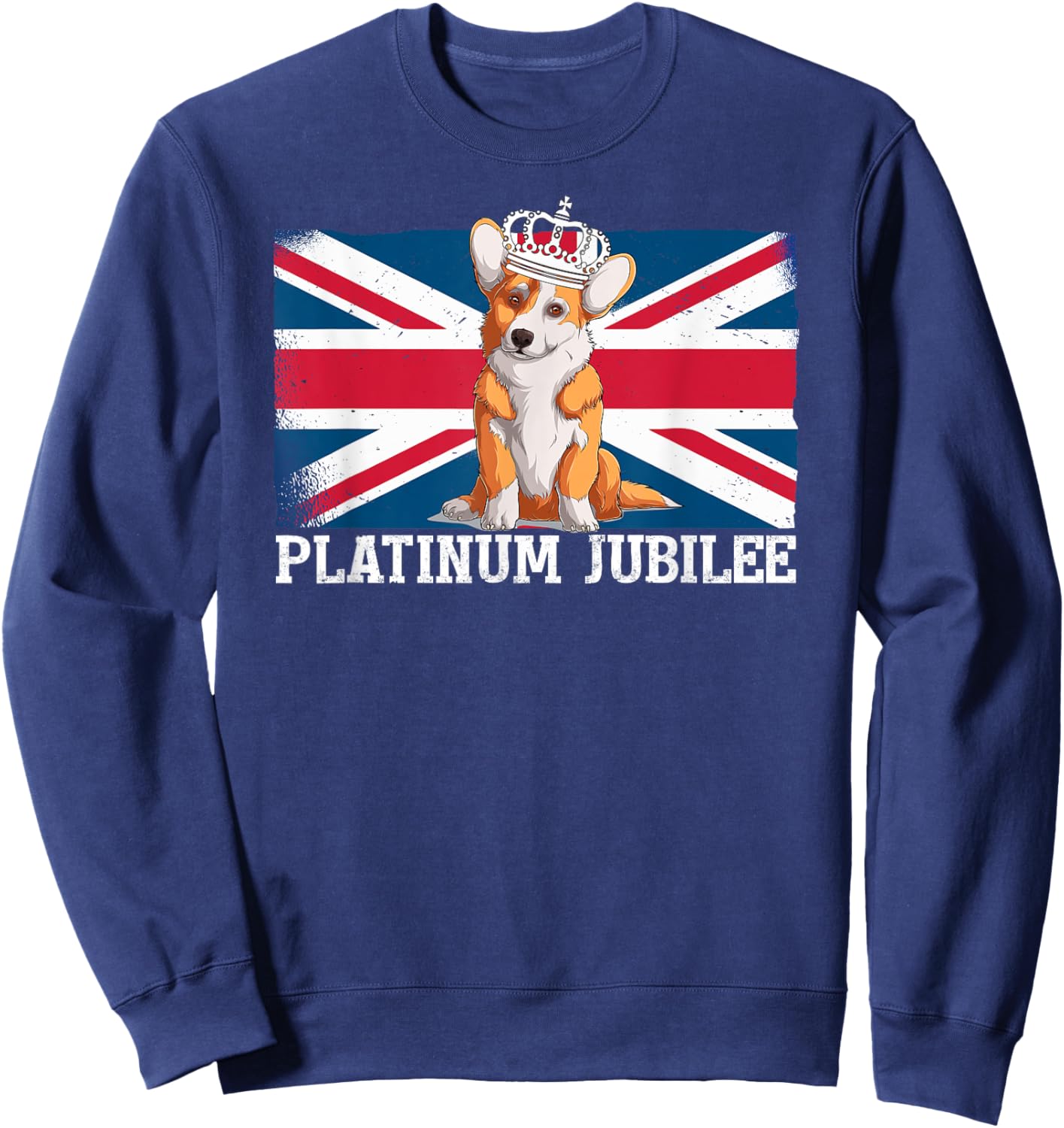 British Queen Monarchy Platinum Jubilee 70th Anniversary Sweatshirt - Sweatshirt | Navy
