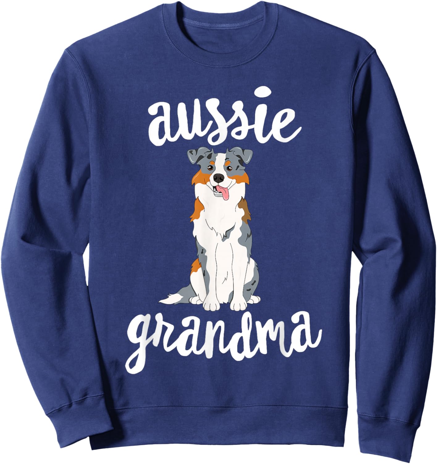 Blue Merle Australian Shepherd Grandma Aussie Dog Grand Maw Women Girls Kids Sweatshirt - Sweatshirt | Navy