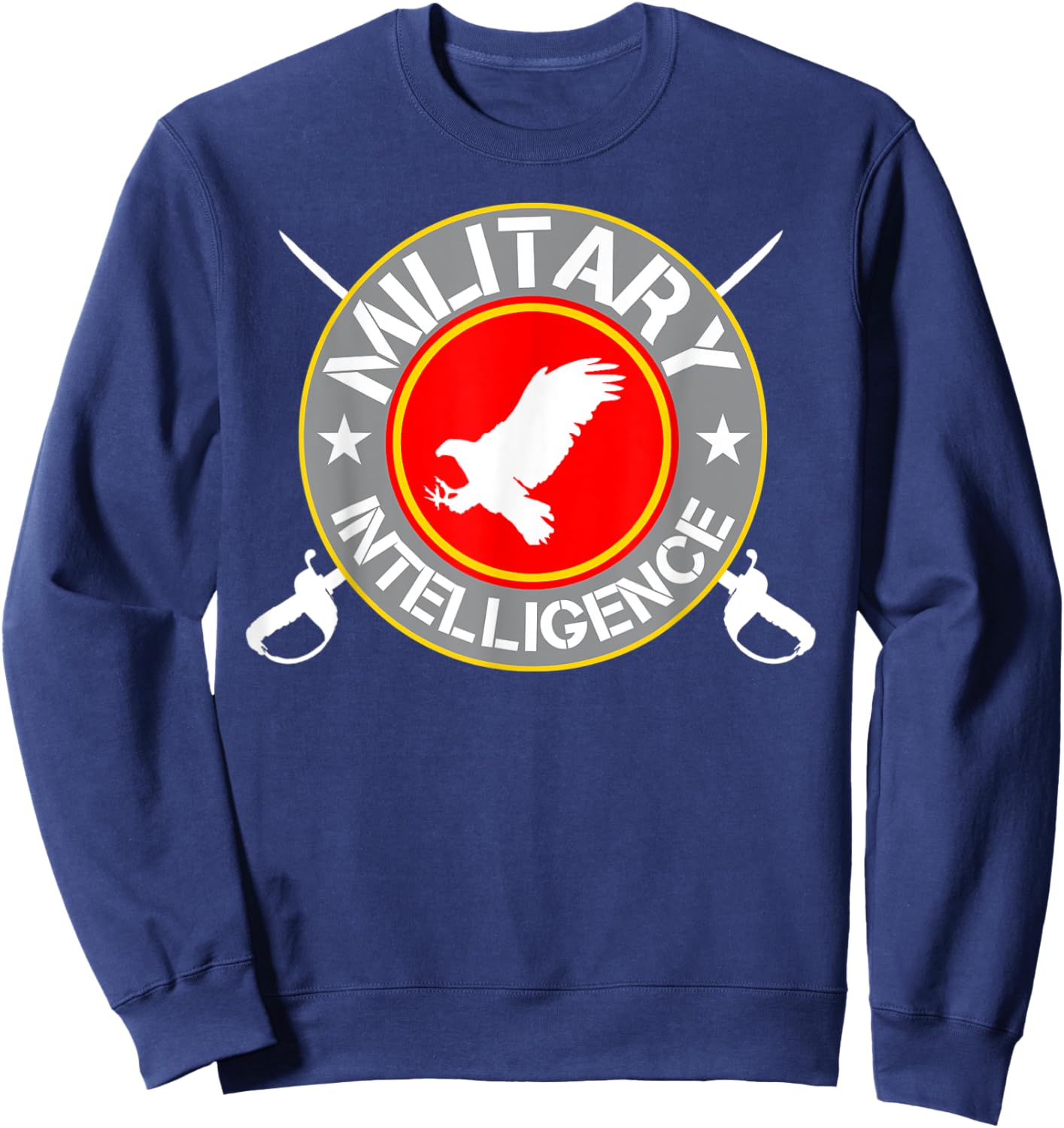 Military Intelligence Logo Top Eagle Crossing Swords Sweatshirt - Sweatshirt | Navy