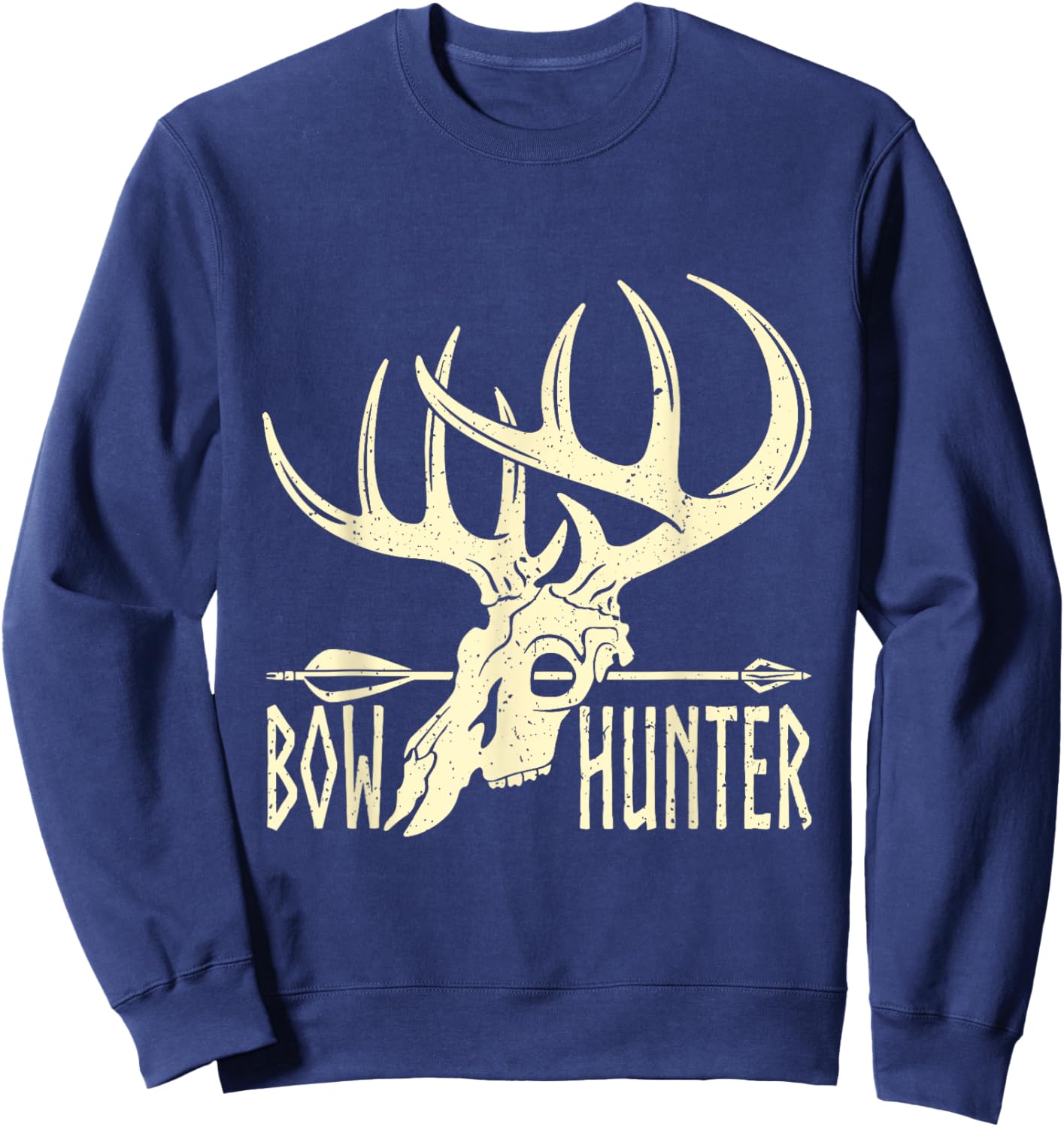 Vintage Bow Hunter American Deer Hunting Archery Sweatshirt - Sweatshirt | Navy