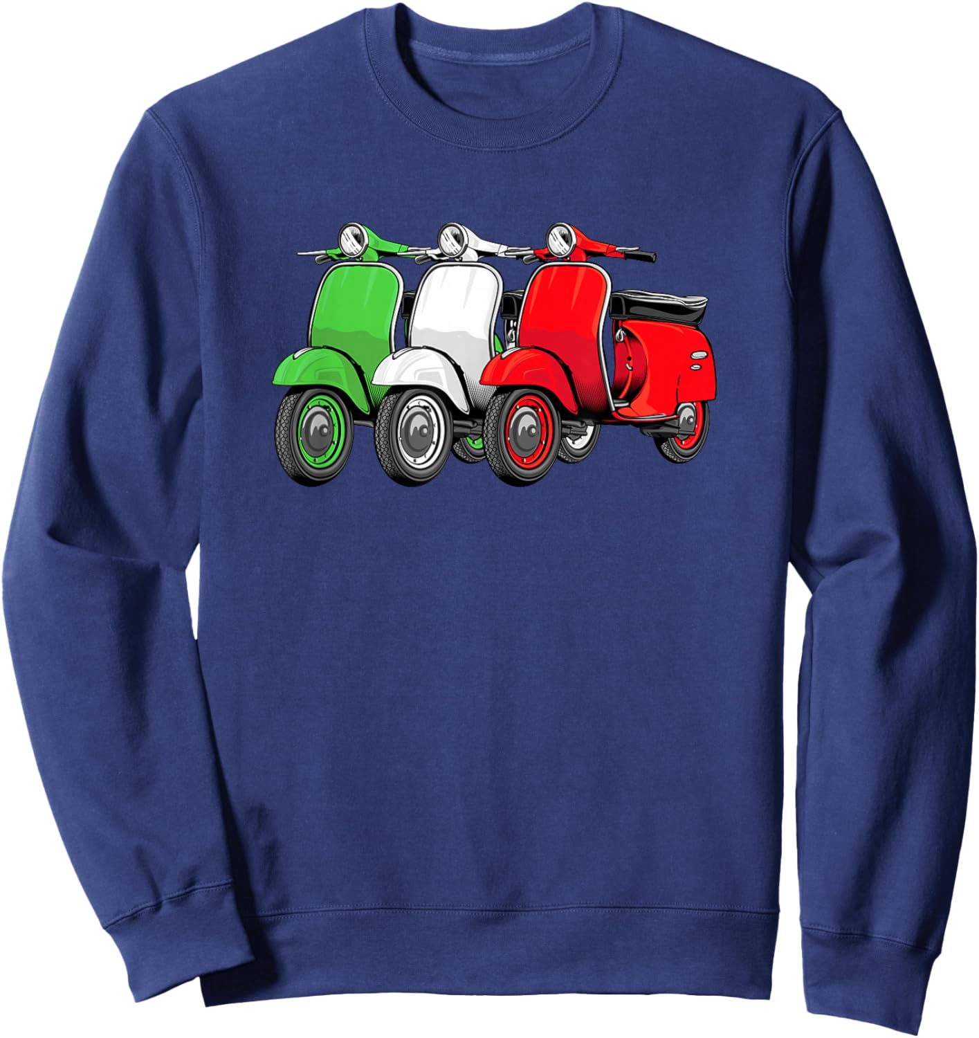 Scooter Bike Motorbike Scoot - Italy Flag Moped Scooter Sweatshirt - Sweatshirt | Navy