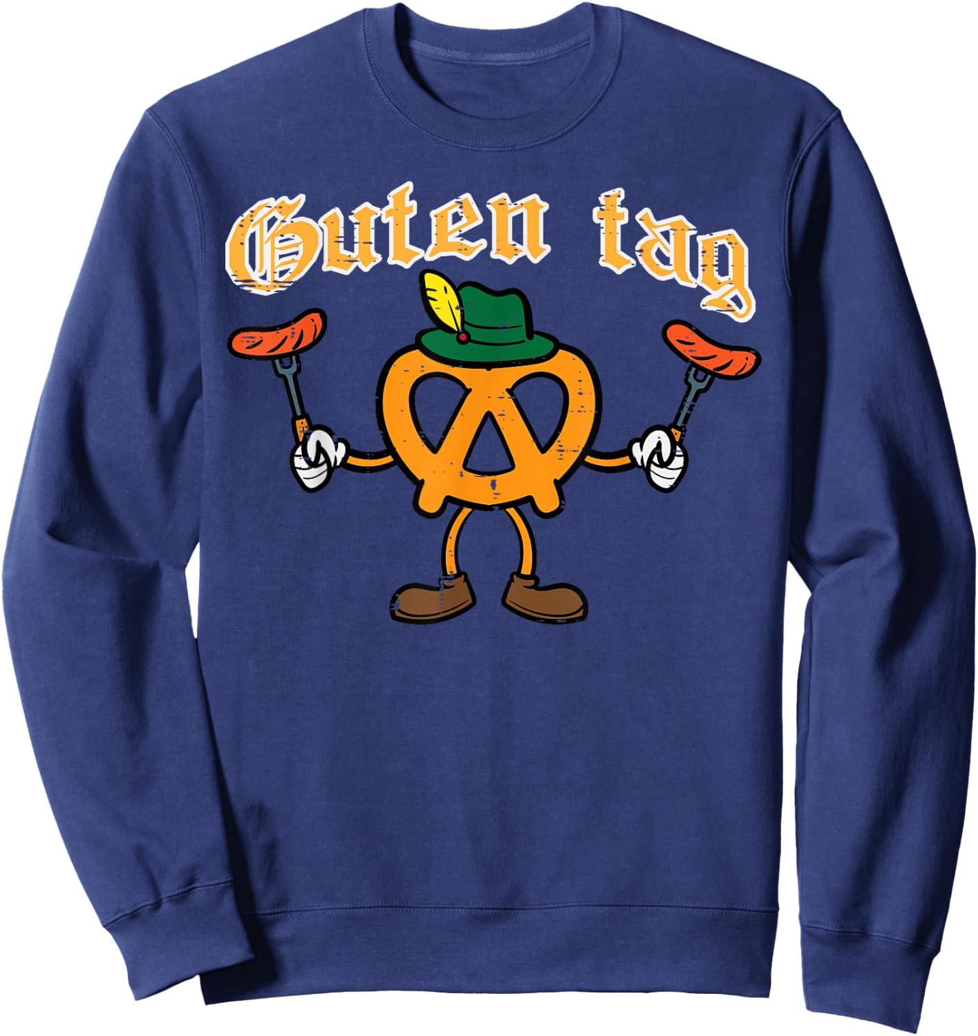 Oktoberfest Guten Tag Pretzel Sausages German Kids Men Women Sweatshirt - Sweatshirt | Navy